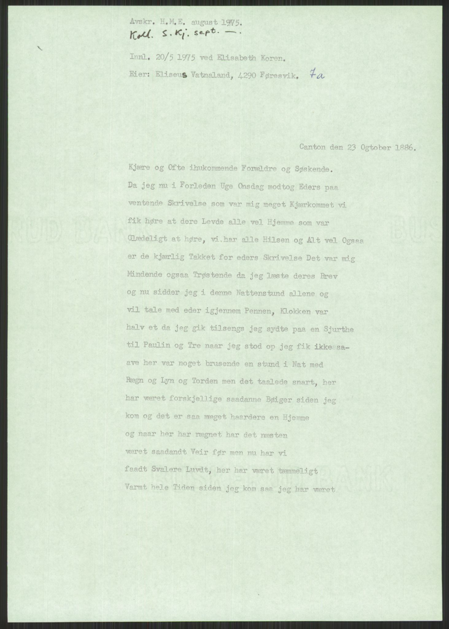 Samlinger til kildeutgivelse, Amerikabrevene, AV/RA-EA-4057/F/L0030: Innlån fra Rogaland: Vatnaland - Øverland, 1838-1914, p. 93