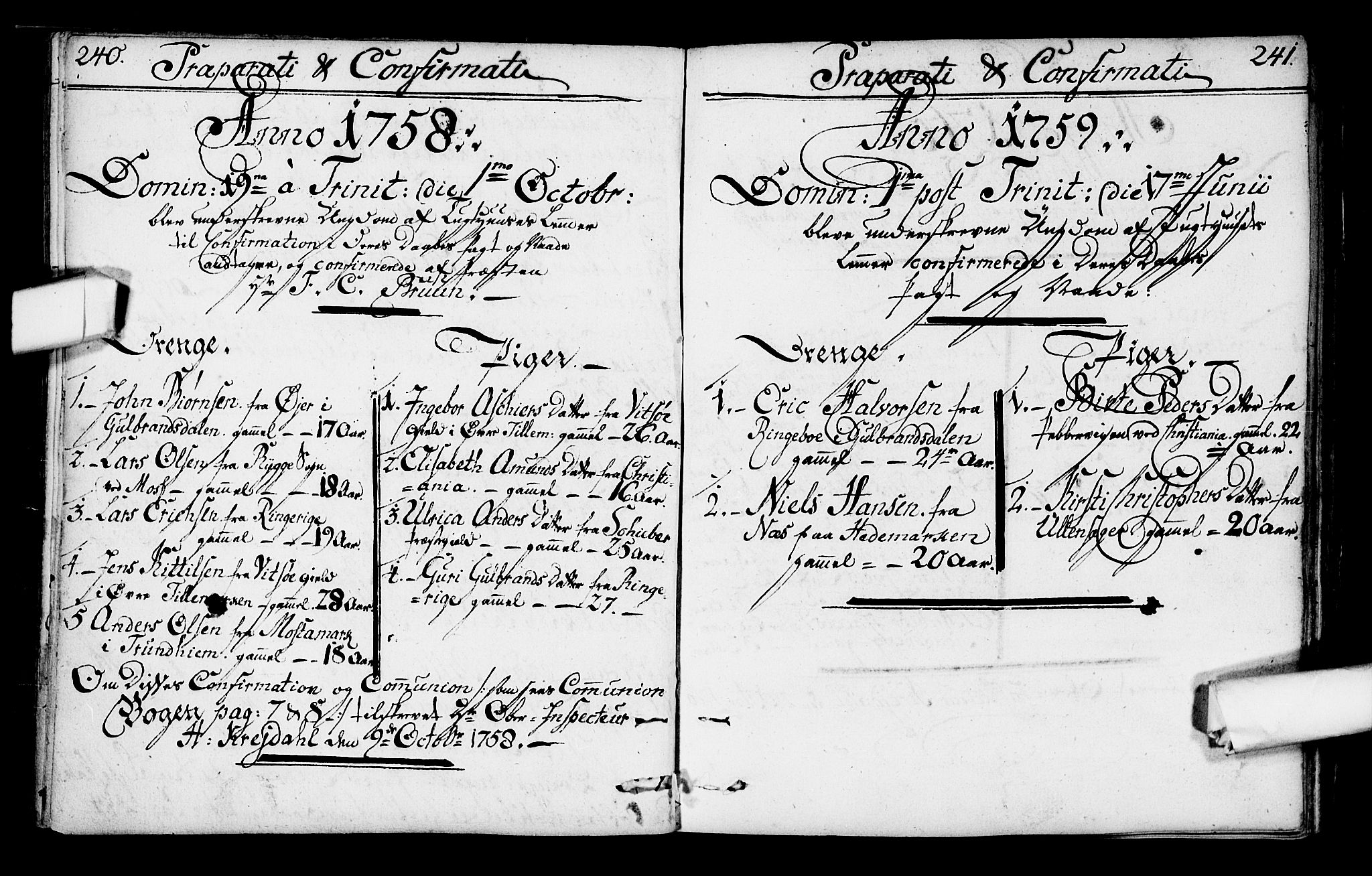 Kristiania tukthusprest Kirkebøker, SAO/A-10881/F/Fa/L0001: Parish register (official) no. 1, 1758-1828, p. 240-241