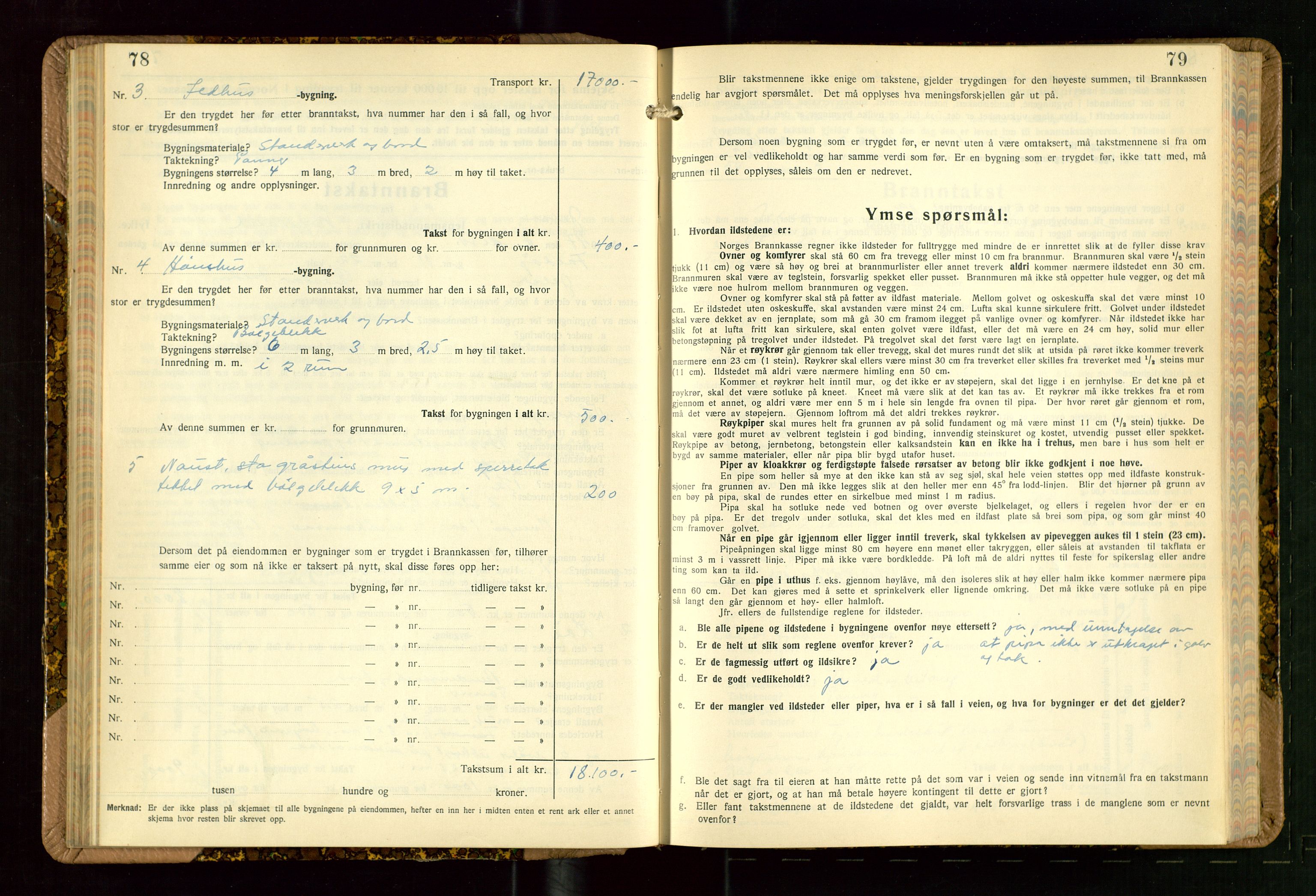 Jelsa lensmannskontor, SAST/A-100360/Gob/L0003: "Branntakstprotokoll", 1942-1955, p. 78-79
