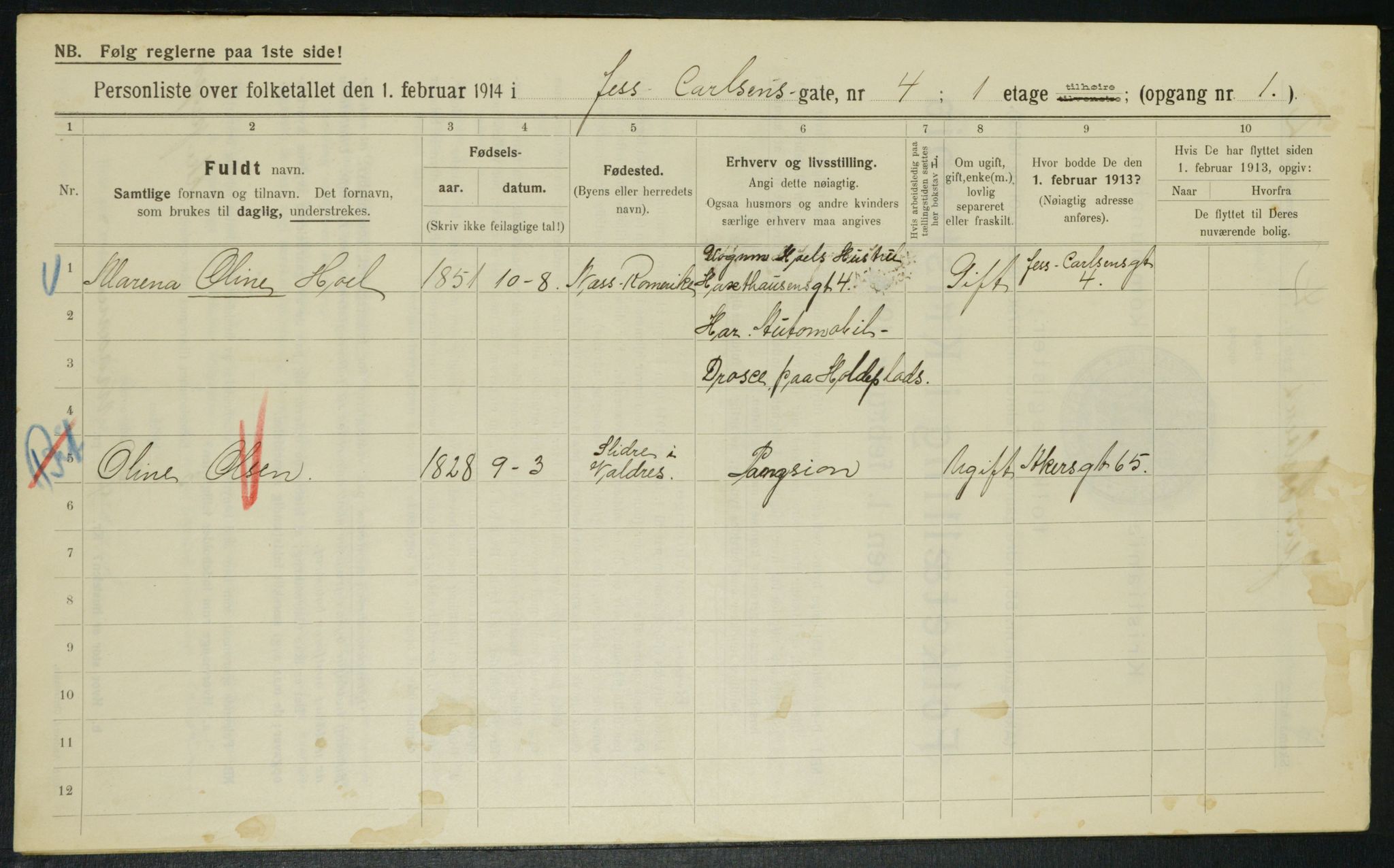 OBA, Municipal Census 1914 for Kristiania, 1914, p. 46997