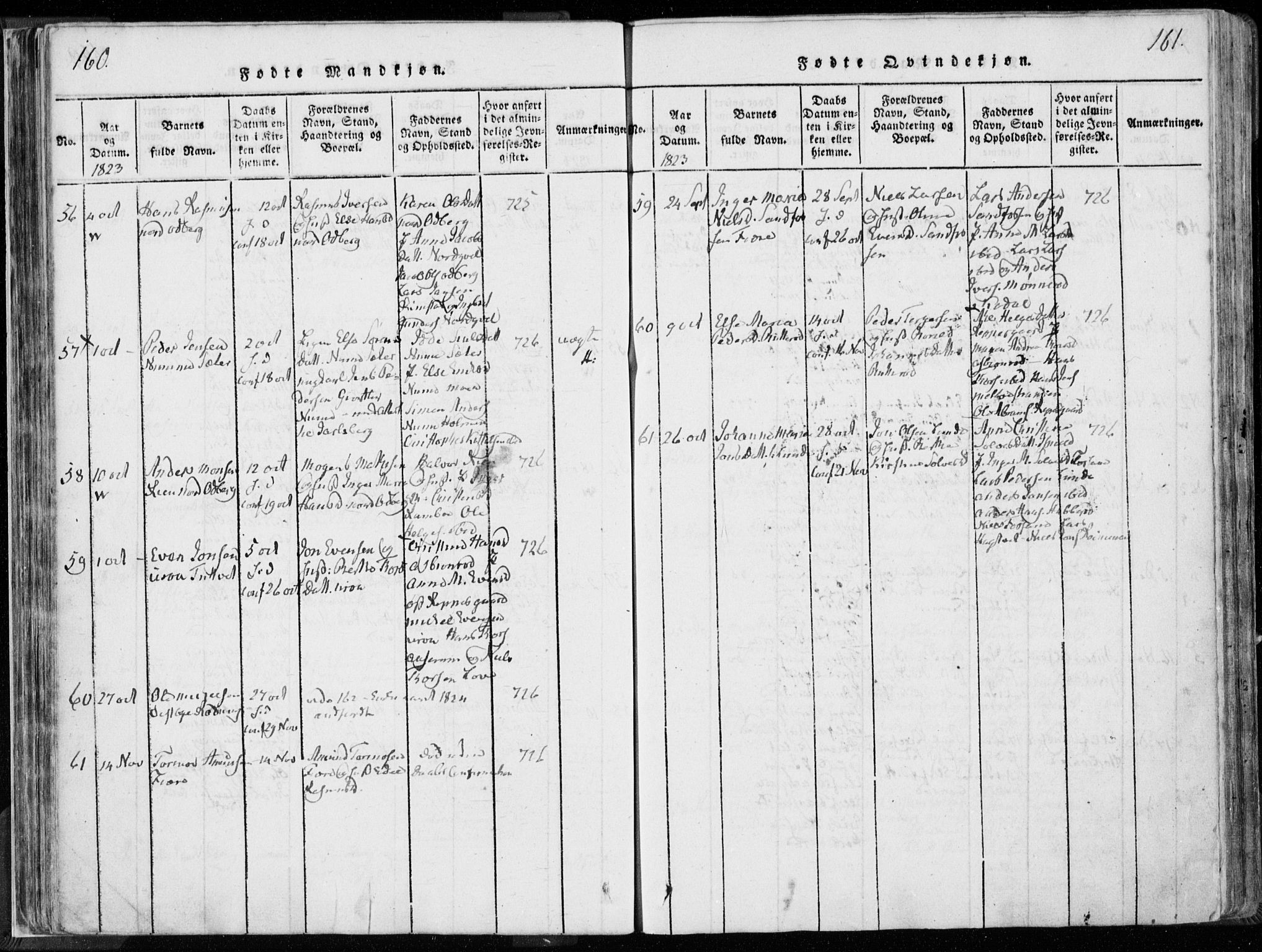 Hedrum kirkebøker, AV/SAKO-A-344/F/Fa/L0004: Parish register (official) no. I 4, 1817-1835, p. 160-161