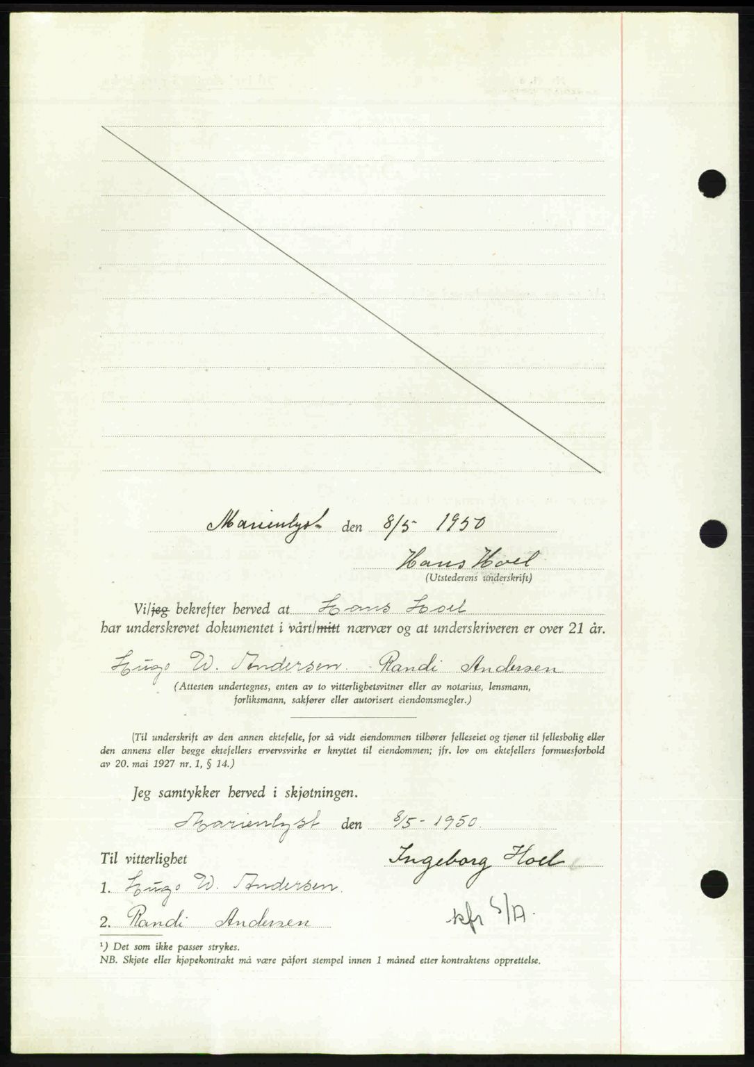 Idd og Marker sorenskriveri, AV/SAO-A-10283/G/Gb/Gbb/L0014: Mortgage book no. A14, 1950-1950, Diary no: : 1019/1950