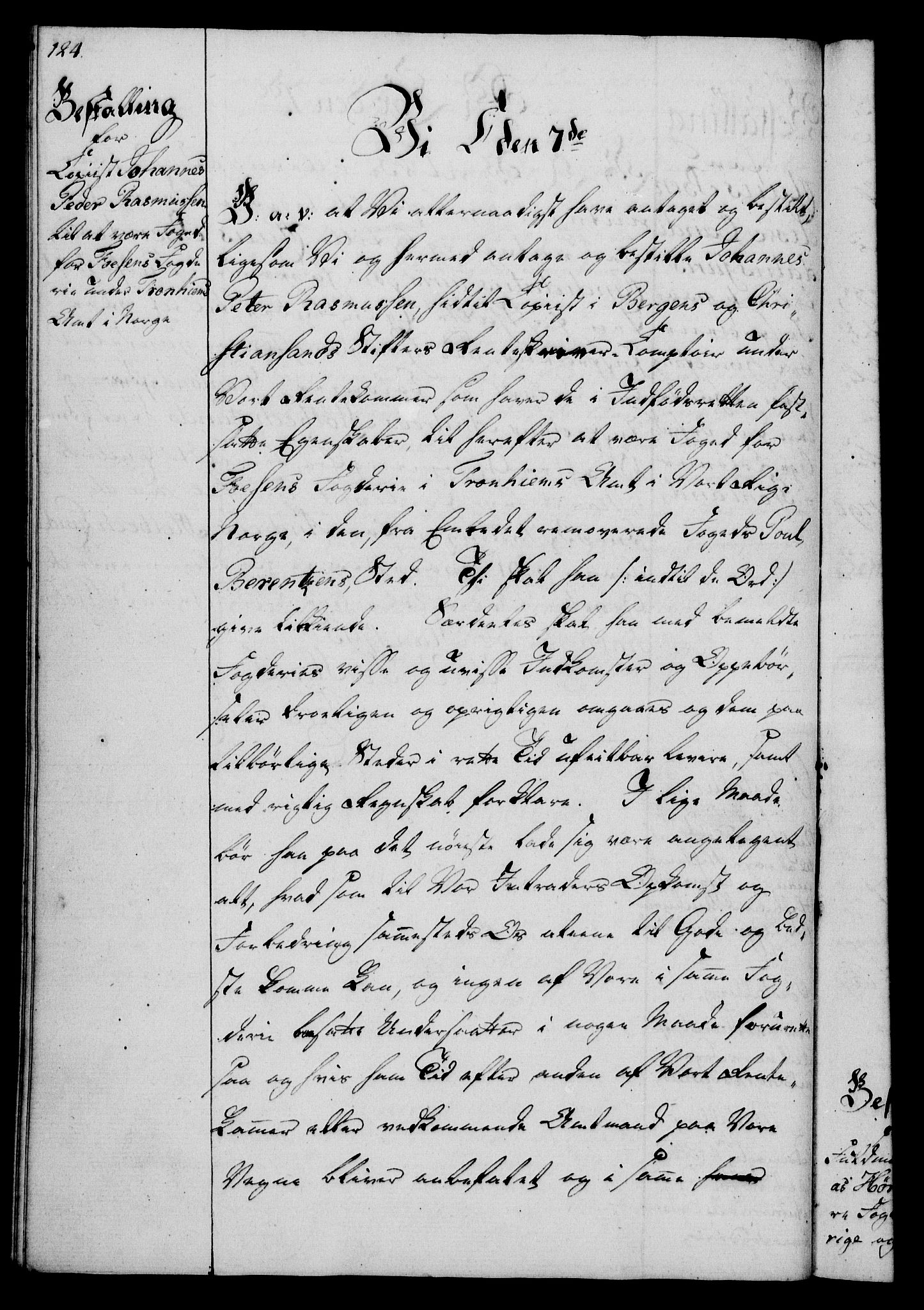 Rentekammeret, Kammerkanselliet, RA/EA-3111/G/Gg/Gge/L0006: Norsk bestallingsprotokoll med register (merket RK 53.30), 1773-1814, p. 124