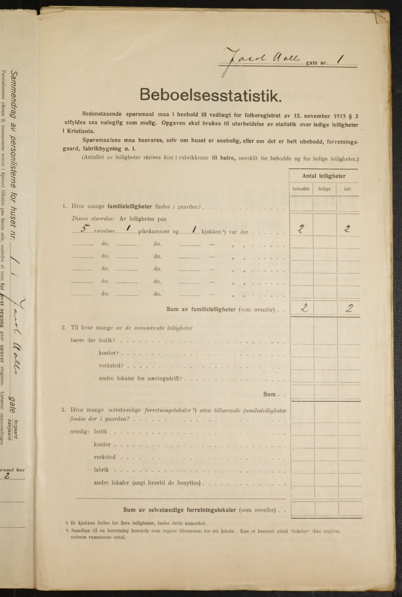 OBA, Municipal Census 1916 for Kristiania, 1916, p. 45665