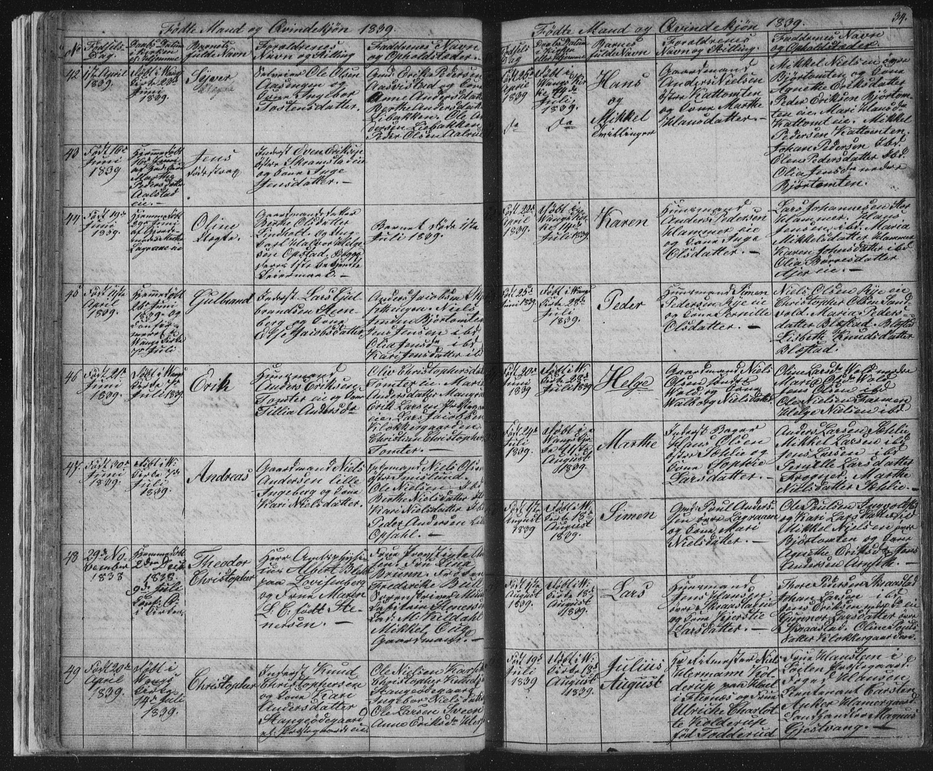 Vang prestekontor, Hedmark, AV/SAH-PREST-008/H/Ha/Hab/L0008: Parish register (copy) no. 8, 1832-1854, p. 34