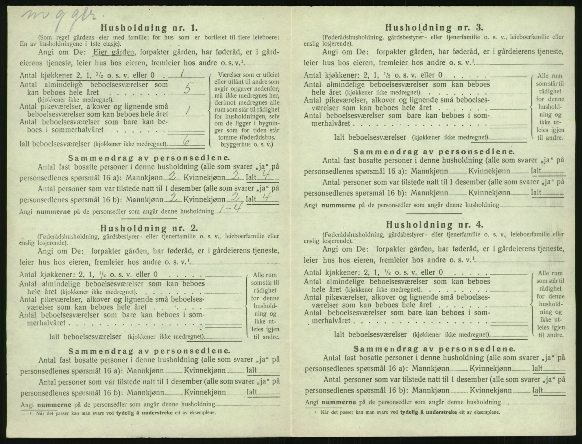 SAST, 1920 census for Klepp, 1920, p. 1167