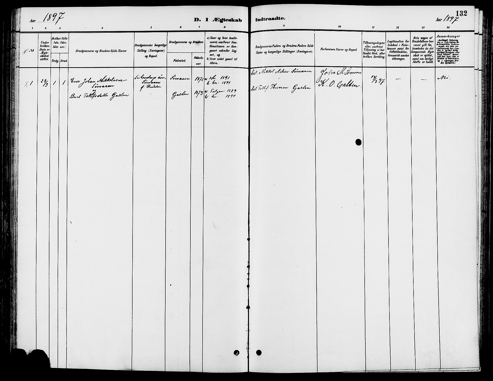 Engerdal prestekontor, AV/SAH-PREST-048/H/Ha/Haa/L0001: Parish register (official) no. 1, 1881-1898, p. 132