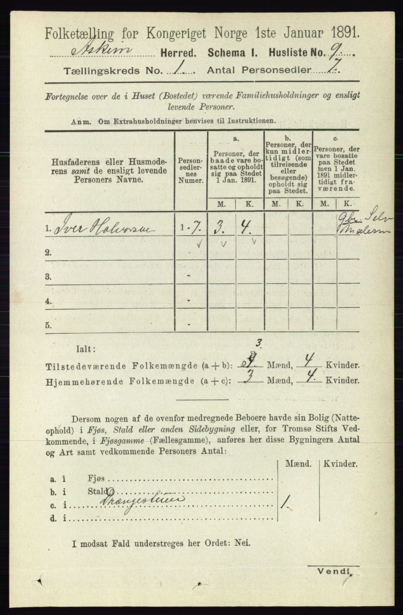 RA, 1891 census for 0124 Askim, 1891, p. 50