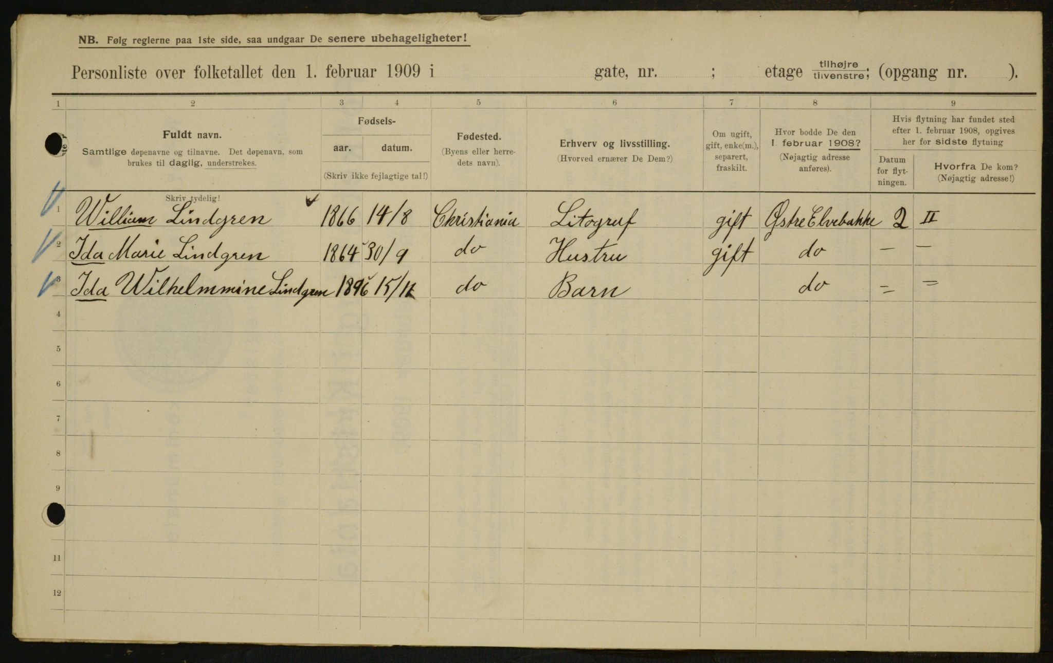 OBA, Municipal Census 1909 for Kristiania, 1909, p. 117472