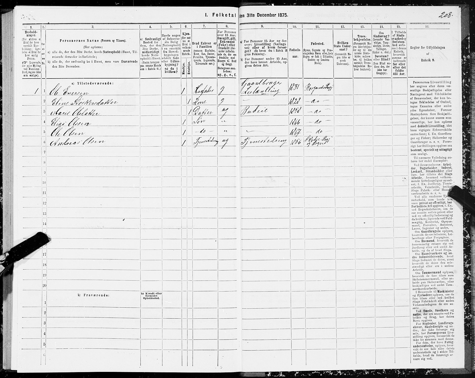 SAT, 1875 census for 1531P Borgund, 1875, p. 6208