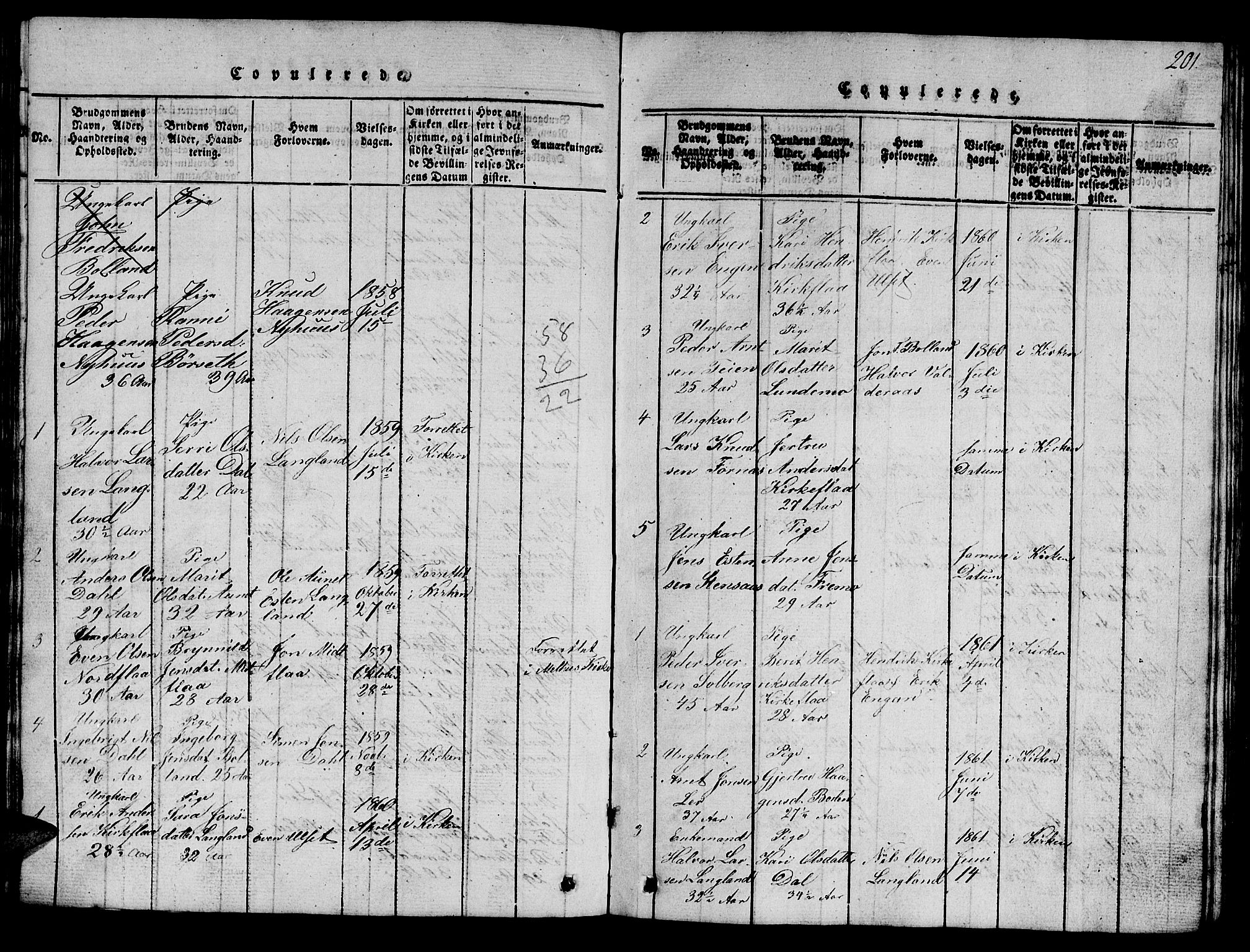 Ministerialprotokoller, klokkerbøker og fødselsregistre - Sør-Trøndelag, SAT/A-1456/693/L1121: Parish register (copy) no. 693C02, 1816-1869, p. 201