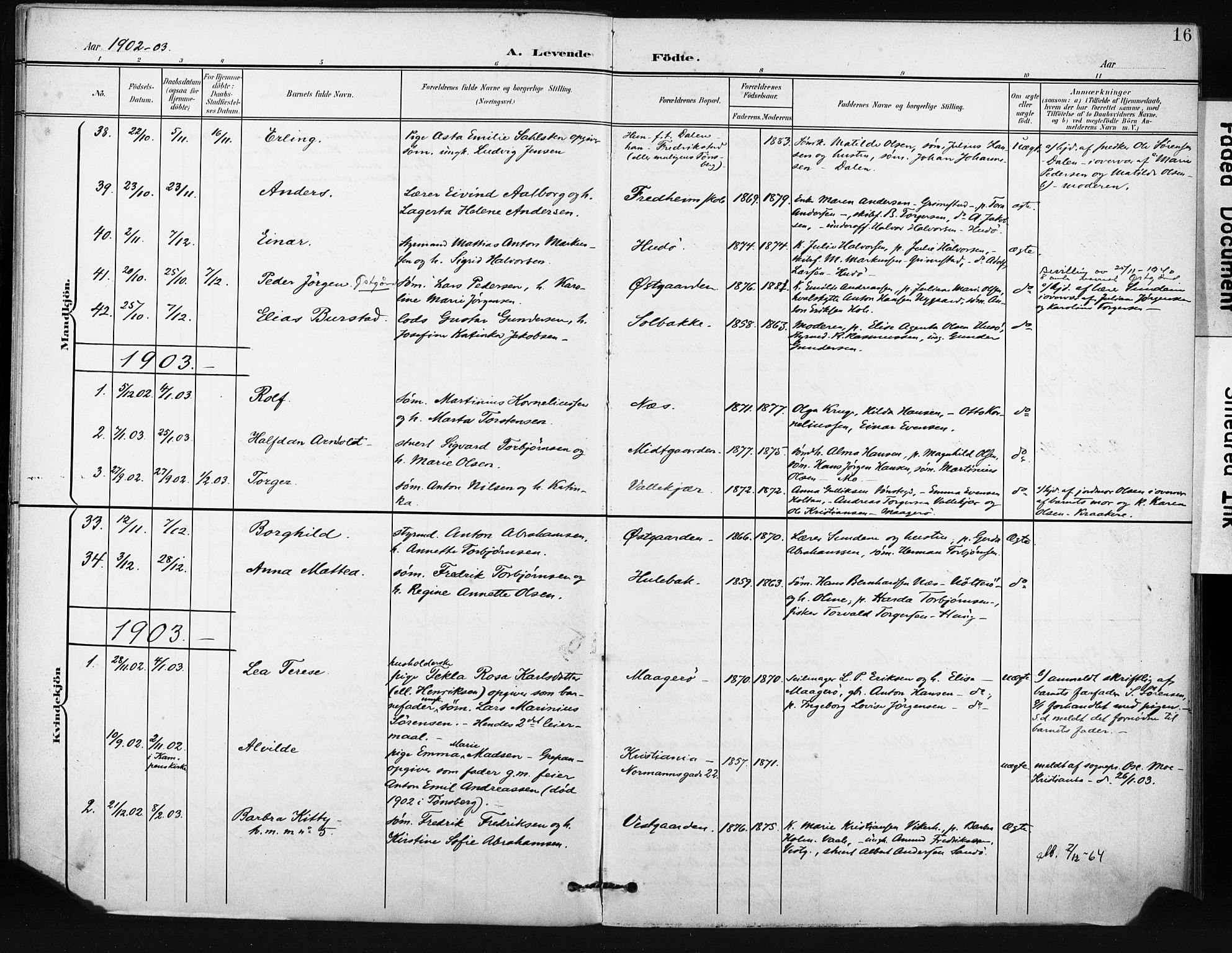 Tjøme kirkebøker, AV/SAKO-A-328/F/Fa/L0005: Parish register (official) no. I 5, 1901-1909, p. 16