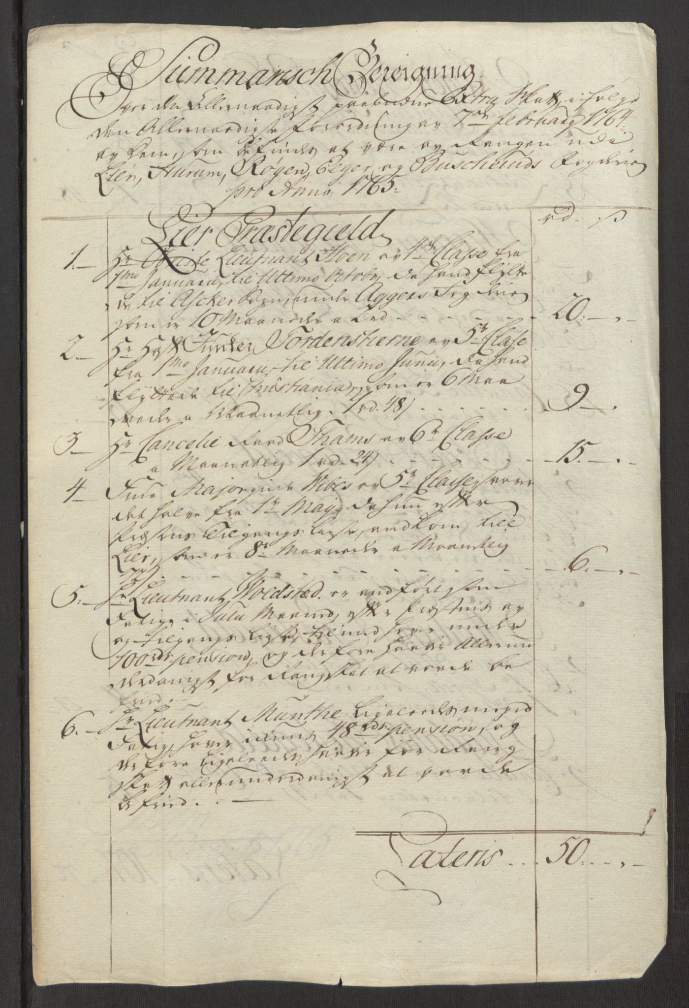 Rentekammeret inntil 1814, Reviderte regnskaper, Fogderegnskap, RA/EA-4092/R31/L1834: Ekstraskatten Hurum, Røyken, Eiker, Lier og Buskerud, 1765, p. 466