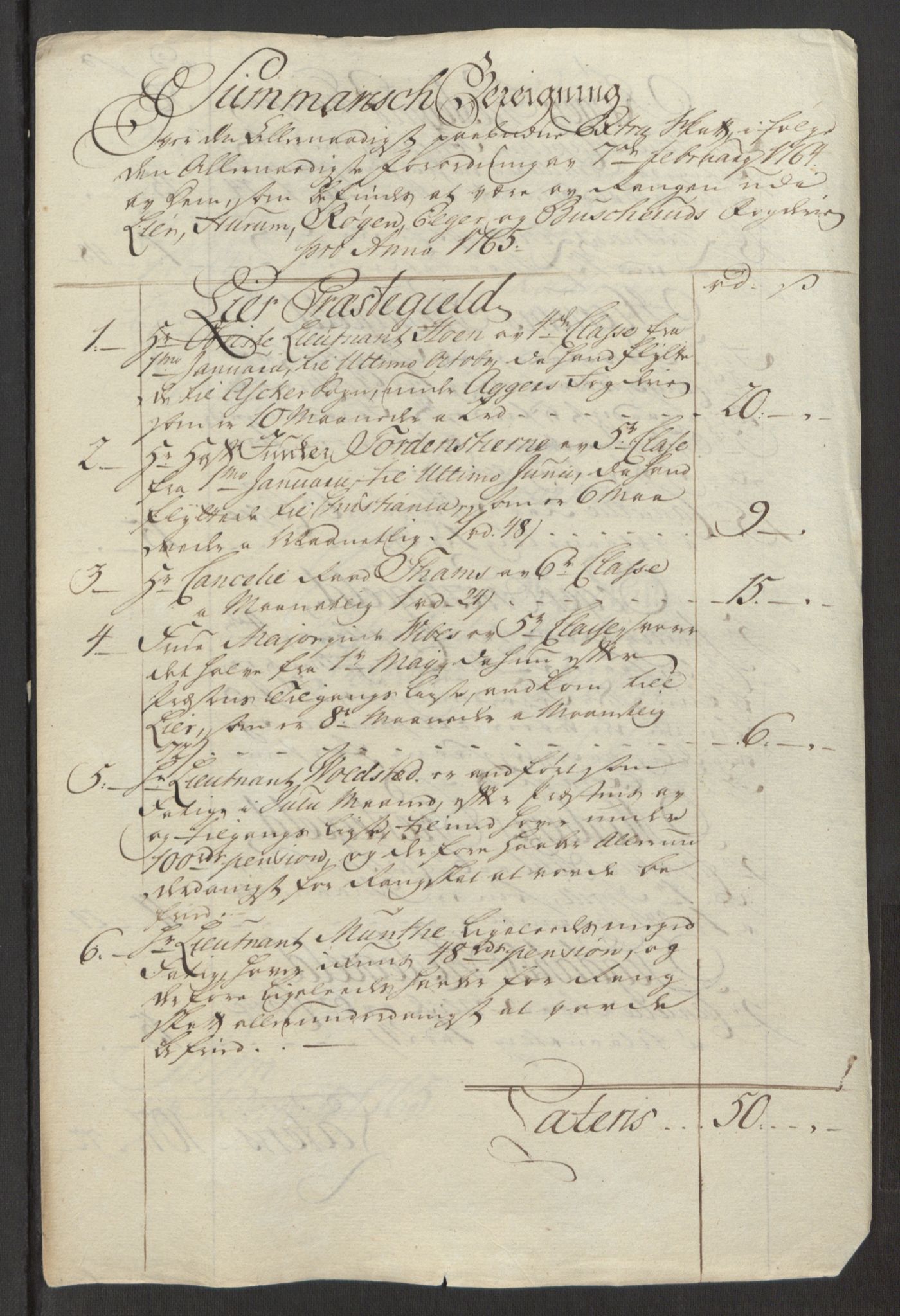 Rentekammeret inntil 1814, Reviderte regnskaper, Fogderegnskap, AV/RA-EA-4092/R31/L1834: Ekstraskatten Hurum, Røyken, Eiker, Lier og Buskerud, 1765, p. 466