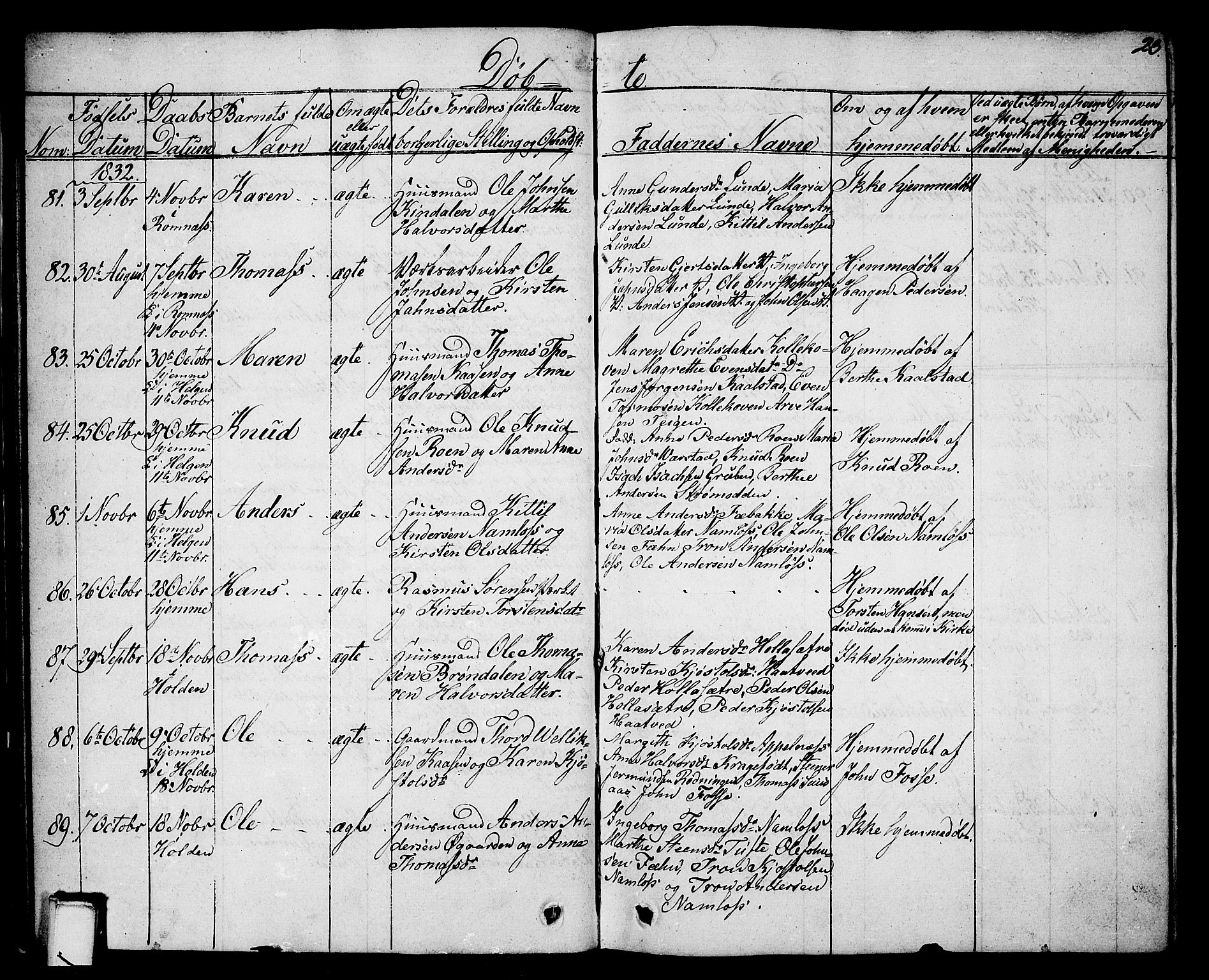 Holla kirkebøker, AV/SAKO-A-272/G/Ga/L0002: Parish register (copy) no. I 2, 1830-1848, p. 23