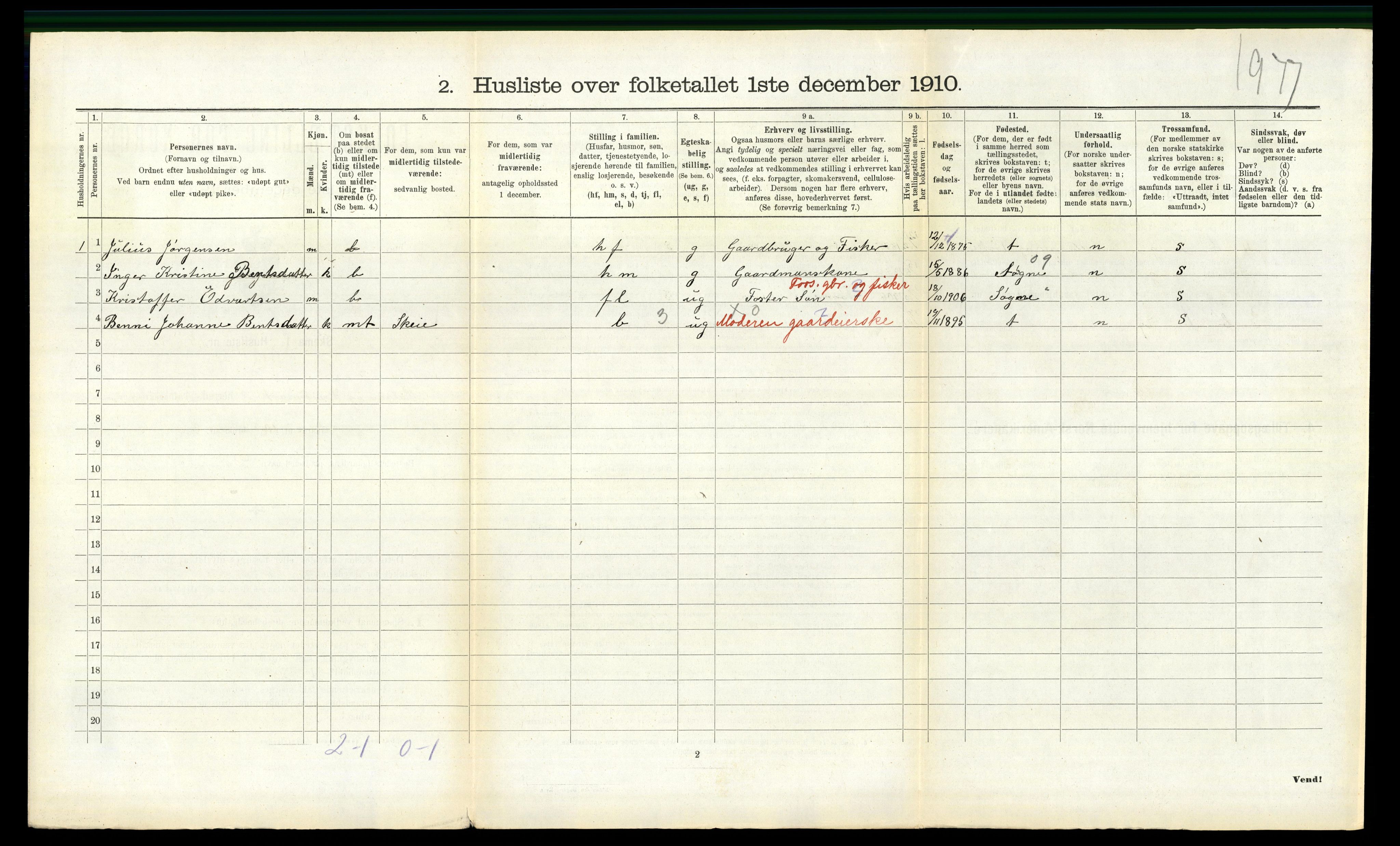 RA, 1910 census for Halse og Harkmark, 1910, p. 1359