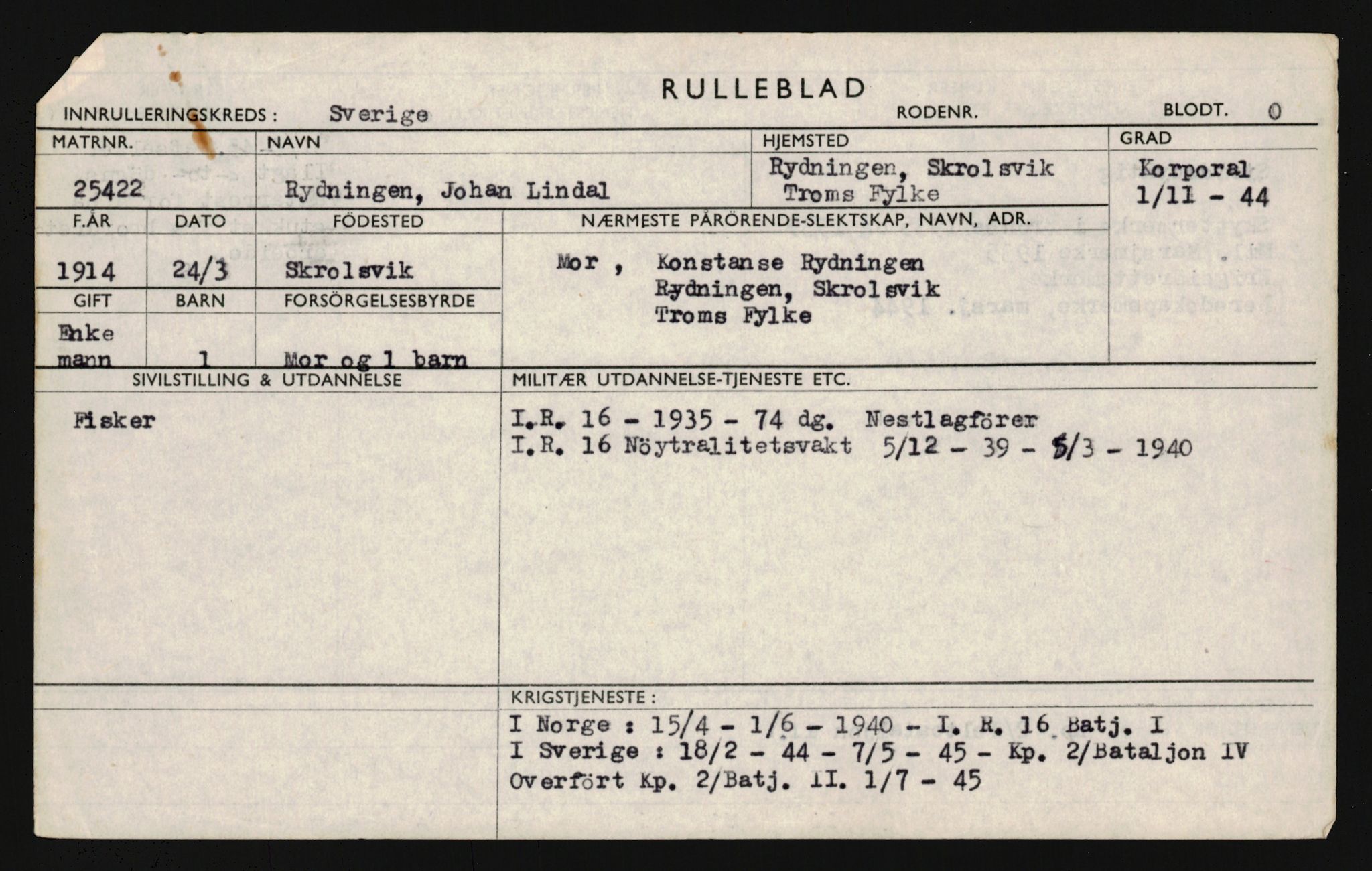 Forsvaret, Troms infanteriregiment nr. 16, AV/RA-RAFA-3146/P/Pa/L0019: Rulleblad for regimentets menige mannskaper, årsklasse 1935, 1935, p. 1099