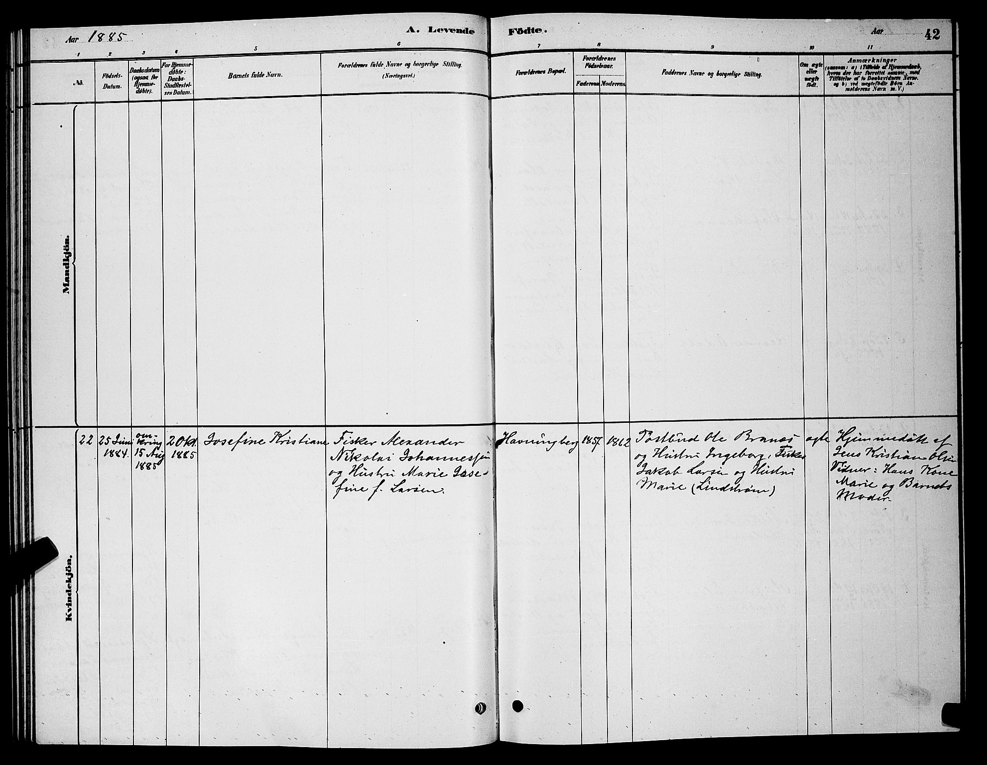 Vardø sokneprestkontor, AV/SATØ-S-1332/H/Hb/L0006klokker: Parish register (copy) no. 6, 1879-1887, p. 42