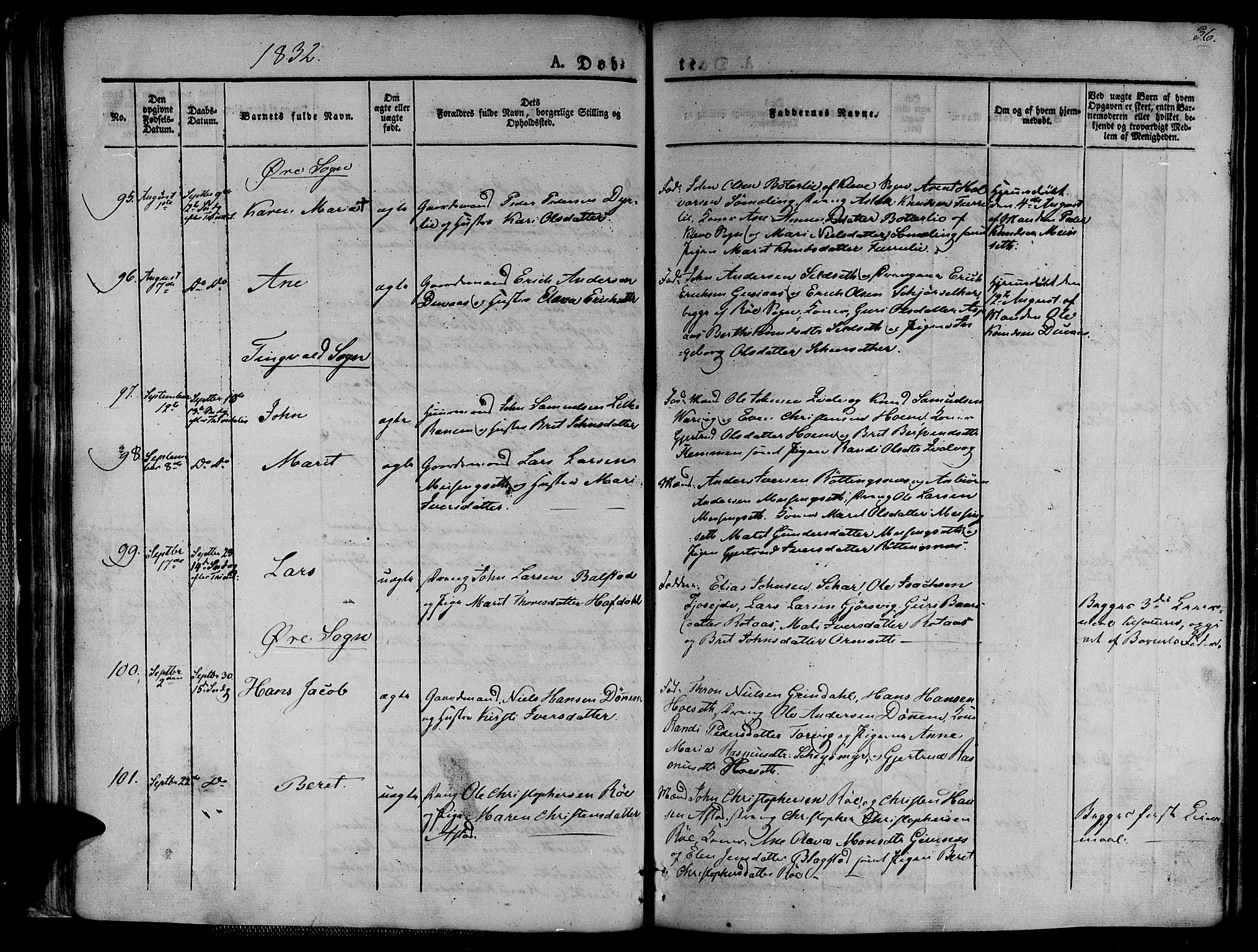 Ministerialprotokoller, klokkerbøker og fødselsregistre - Møre og Romsdal, AV/SAT-A-1454/586/L0983: Parish register (official) no. 586A09, 1829-1843, p. 36