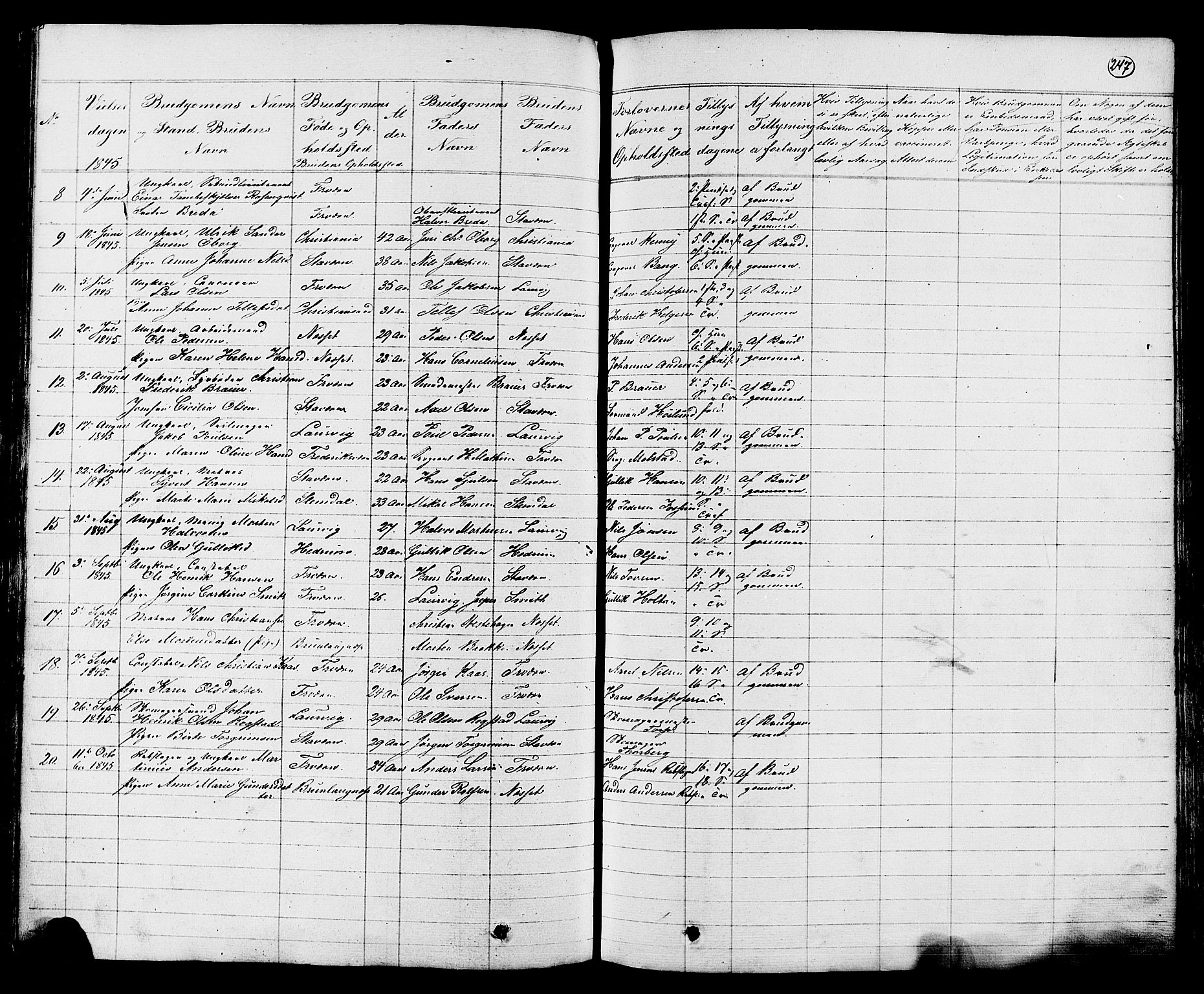 Stavern kirkebøker, AV/SAKO-A-318/G/Ga/L0002: Parish register (copy) no. 2, 1839-1909, p. 247