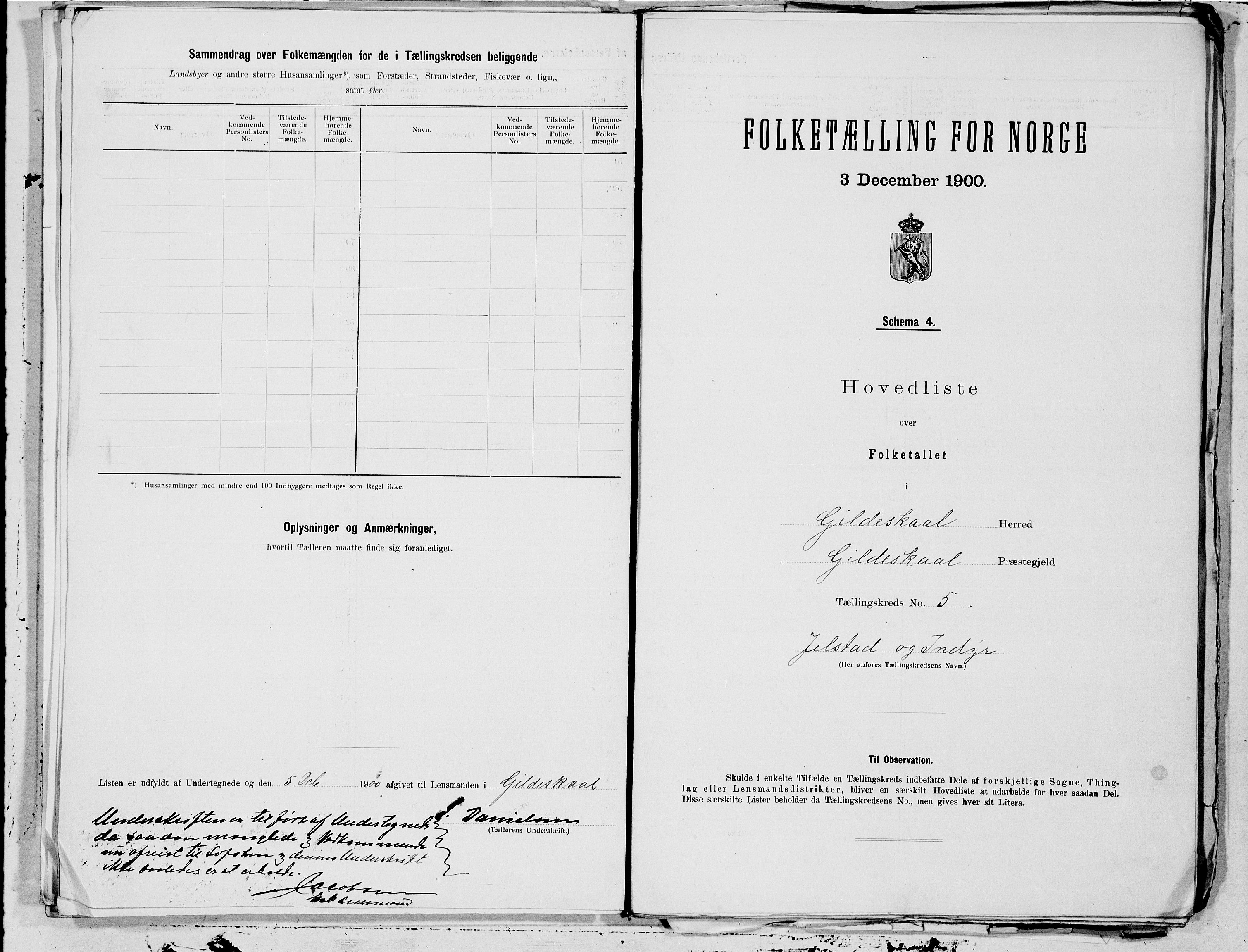 SAT, 1900 census for Gildeskål, 1900, p. 10