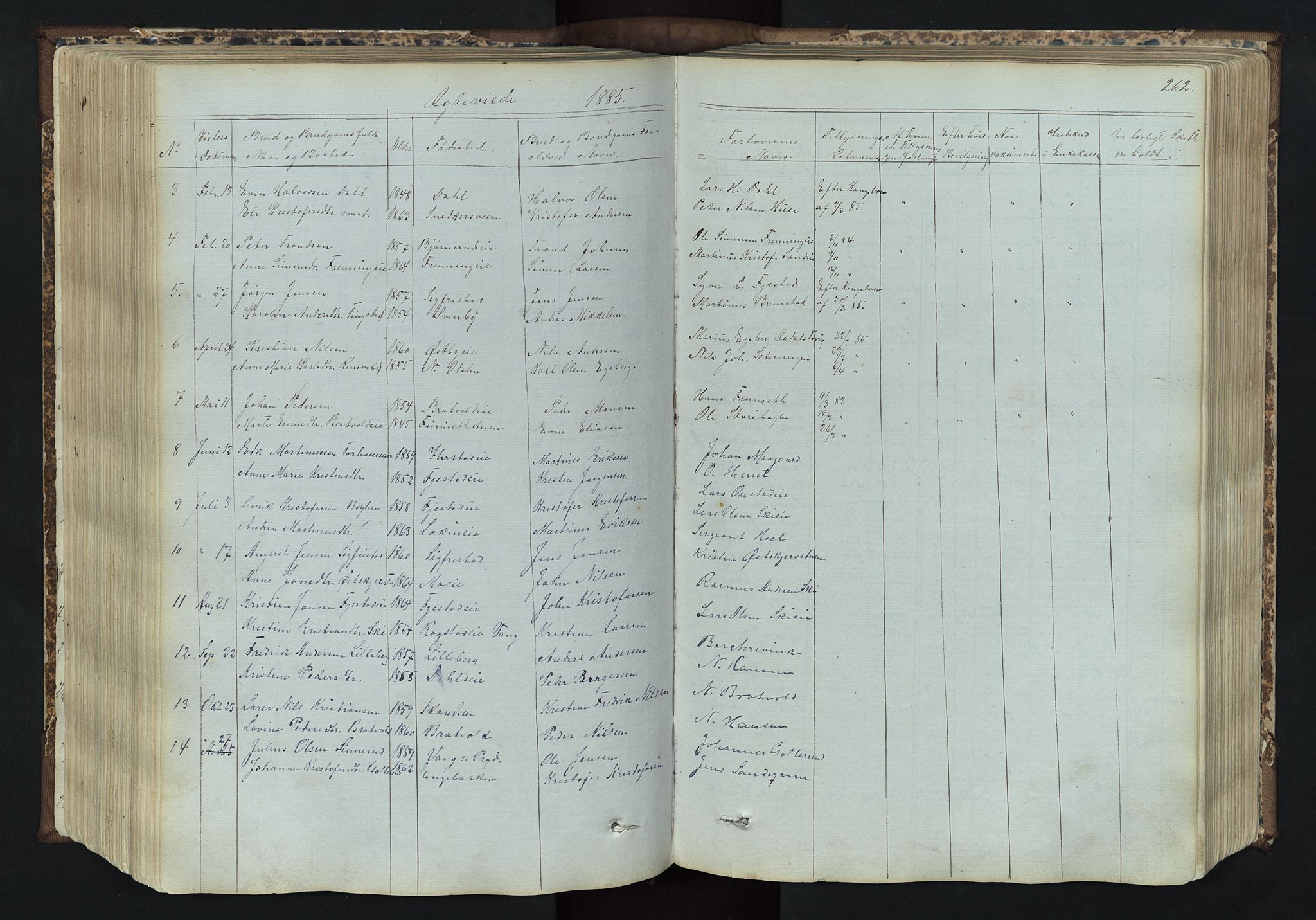 Romedal prestekontor, AV/SAH-PREST-004/L/L0011: Parish register (copy) no. 11, 1867-1895, p. 262