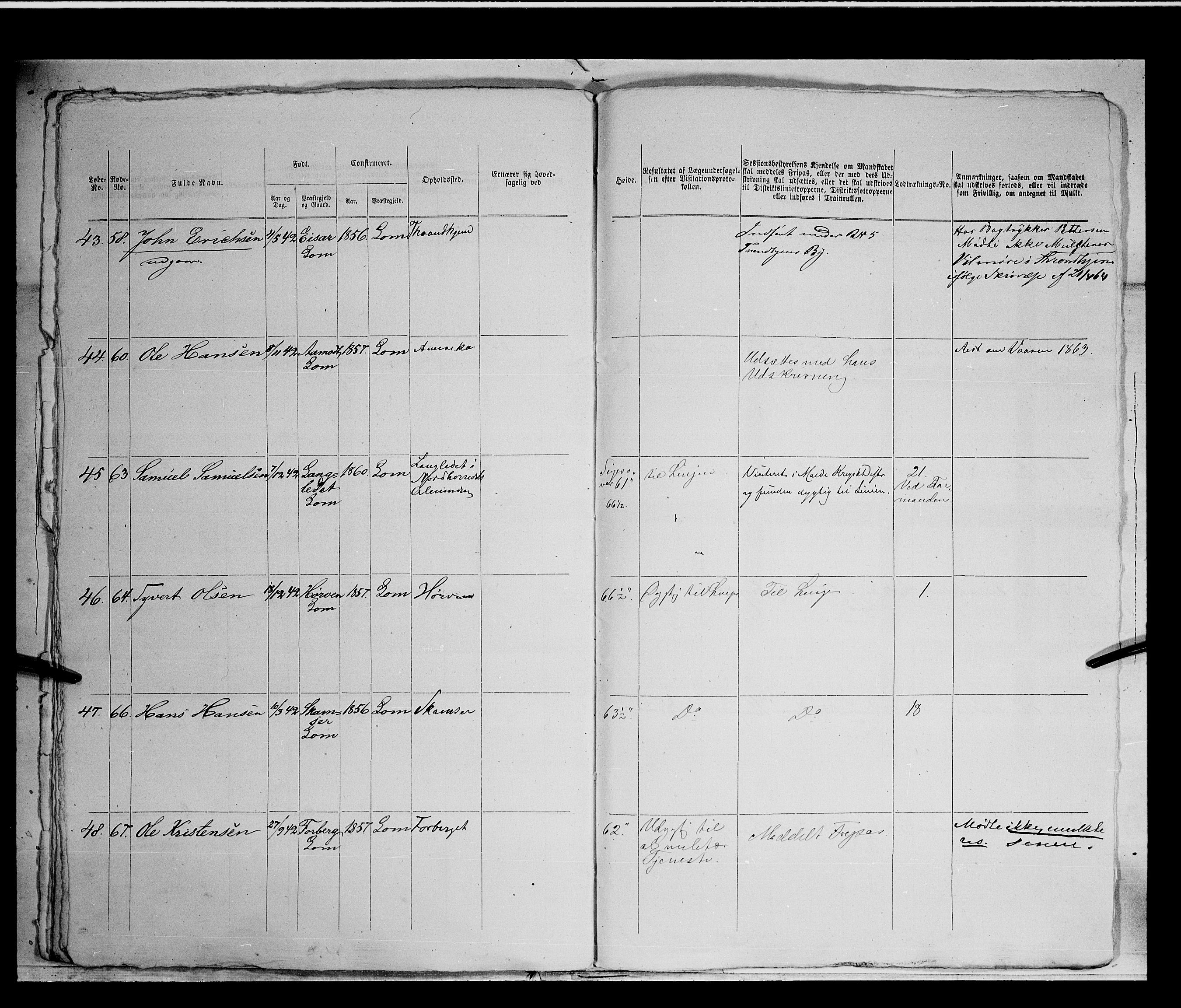 Fylkesmannen i Oppland, SAH/FYO-002/1/K/Kg/L1175: Heidal, Sel, Vågå, Lom og Skjåk, 1860-1879, p. 219