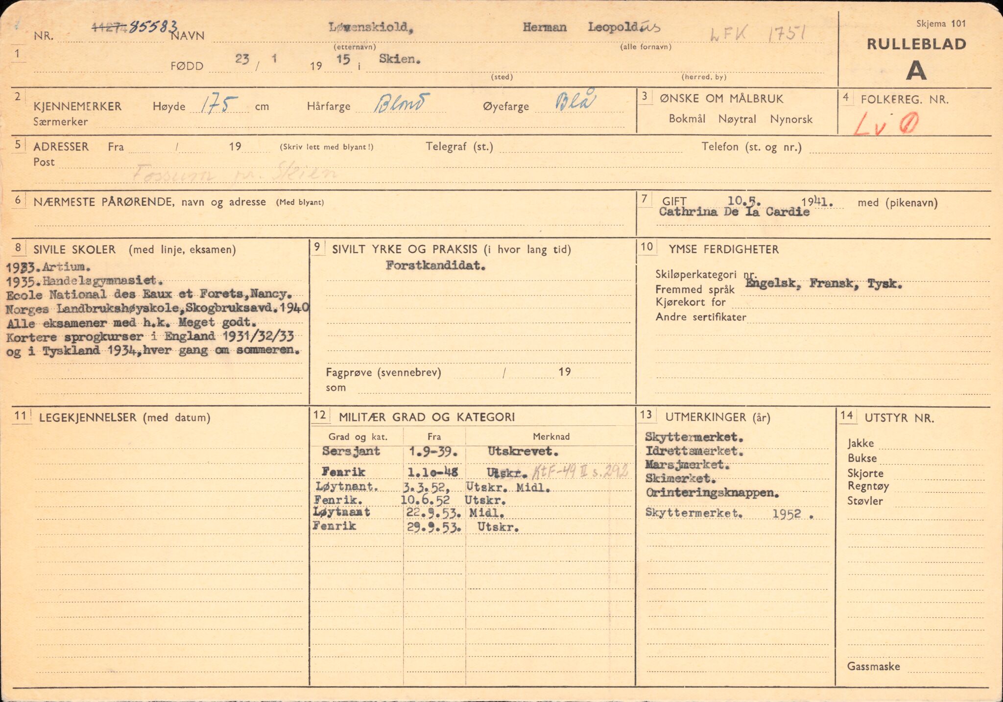 Forsvaret, Forsvarets overkommando/Luftforsvarsstaben, RA/RAFA-4079/P/Pa/L0041: Personellpapirer, 1915, p. 698