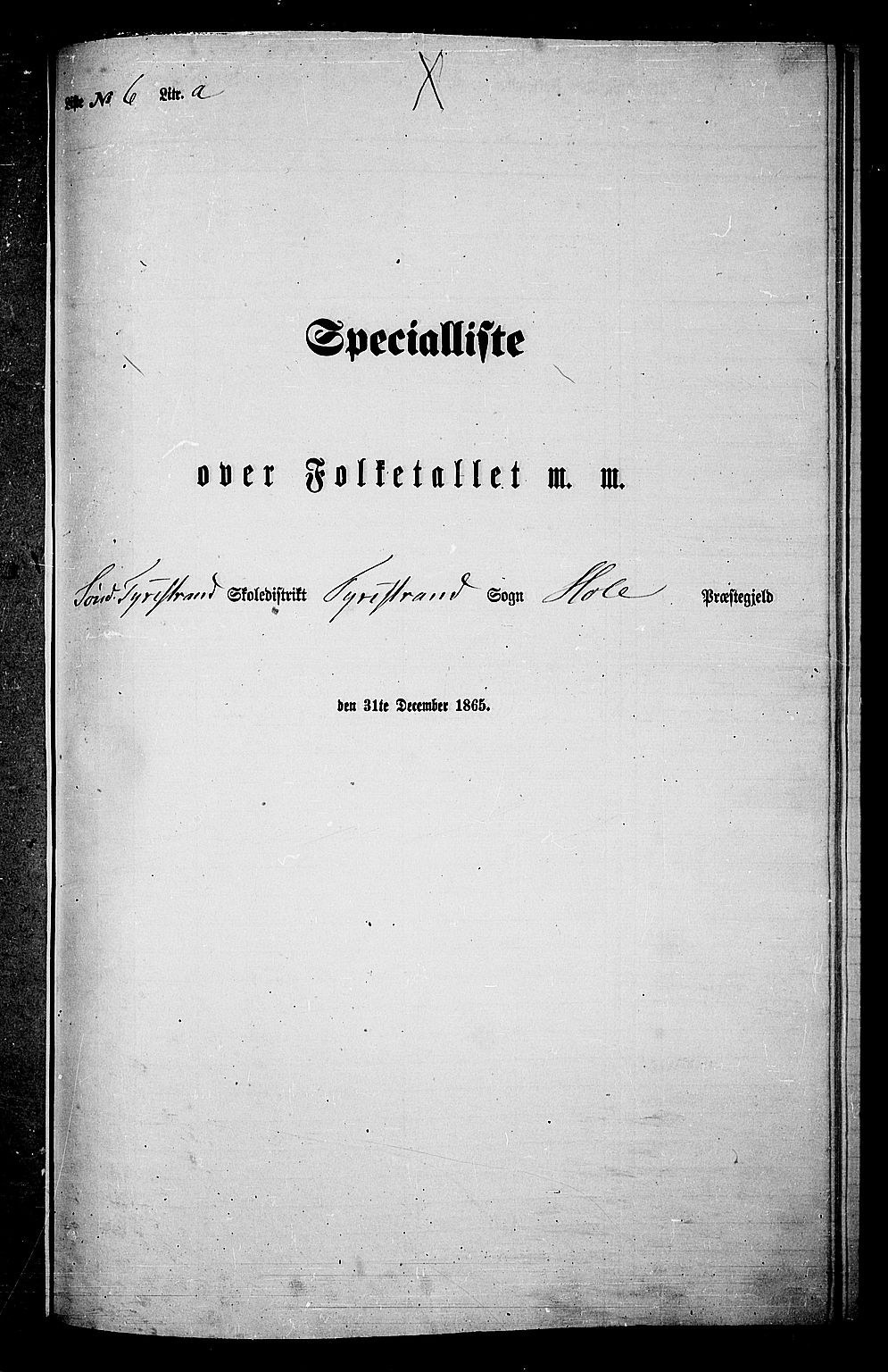 RA, 1865 census for Hole, 1865, p. 145