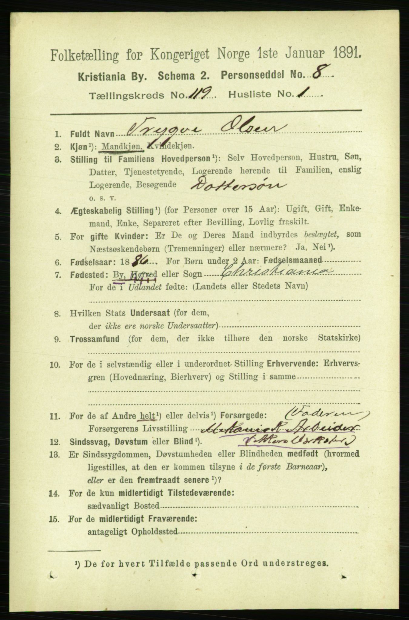 RA, 1891 census for 0301 Kristiania, 1891, p. 63730