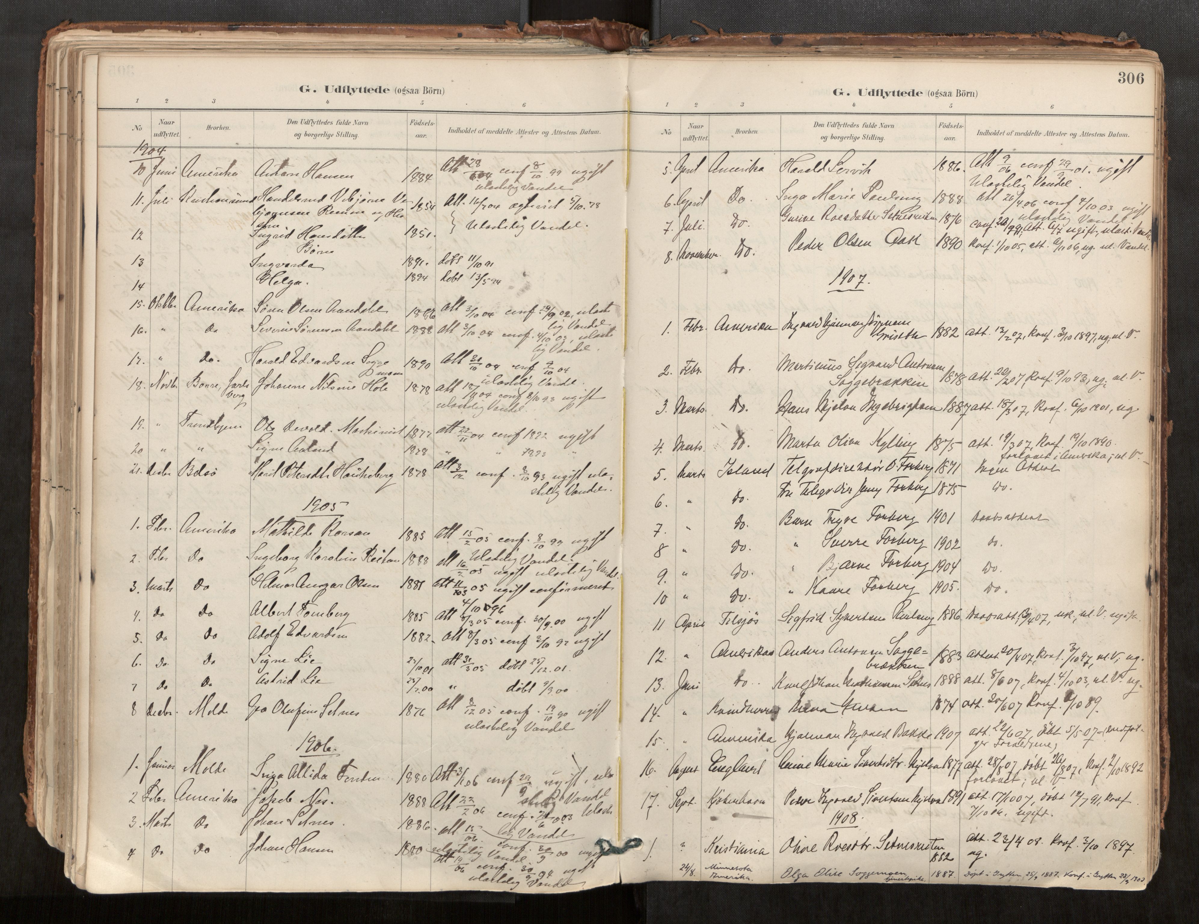 Ministerialprotokoller, klokkerbøker og fødselsregistre - Møre og Romsdal, SAT/A-1454/544/L0585: Parish register (official) no. 544A06, 1887-1924, p. 306