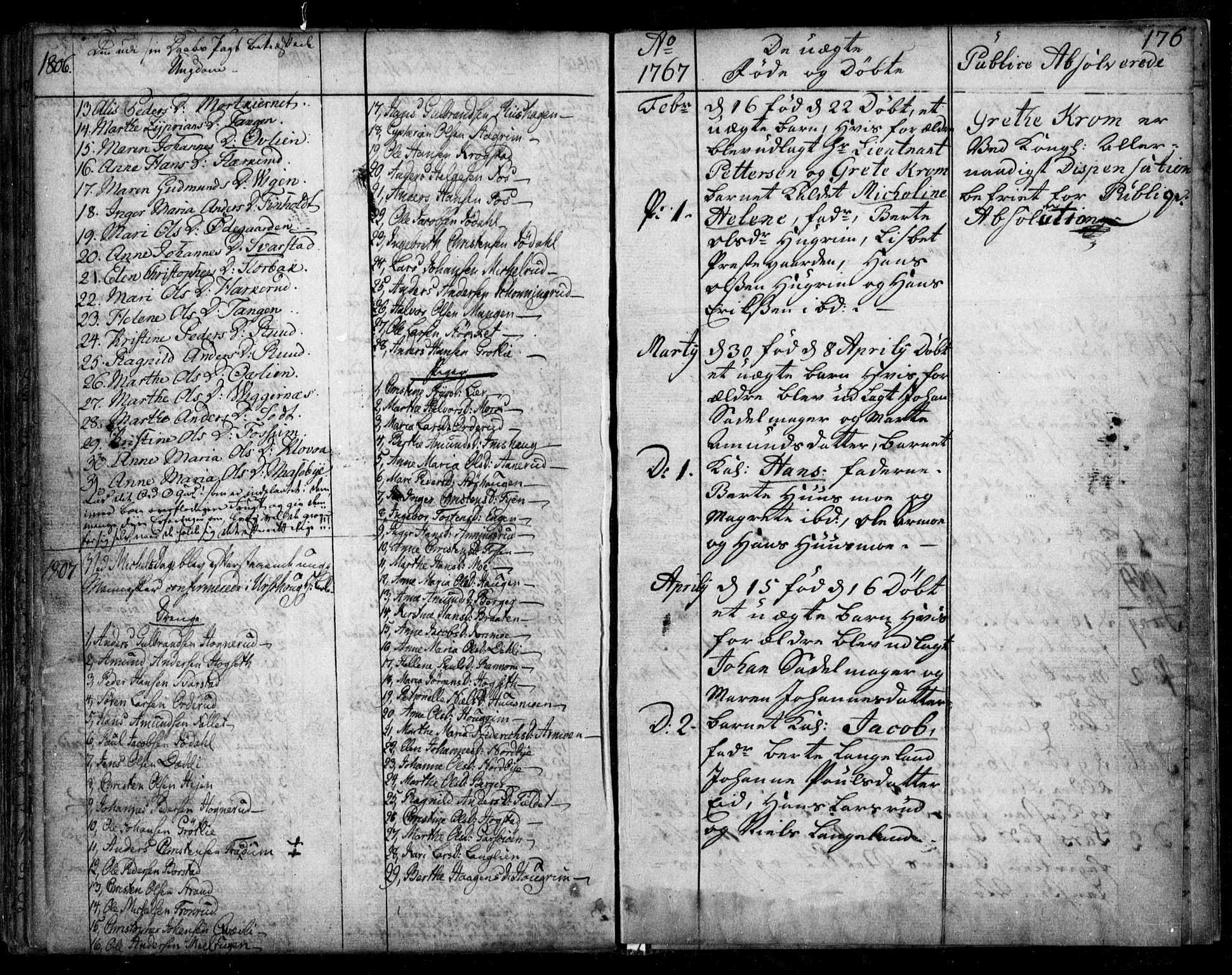 Aurskog prestekontor Kirkebøker, SAO/A-10304a/F/Fa/L0003: Parish register (official) no. I 3, 1767-1807, p. 176