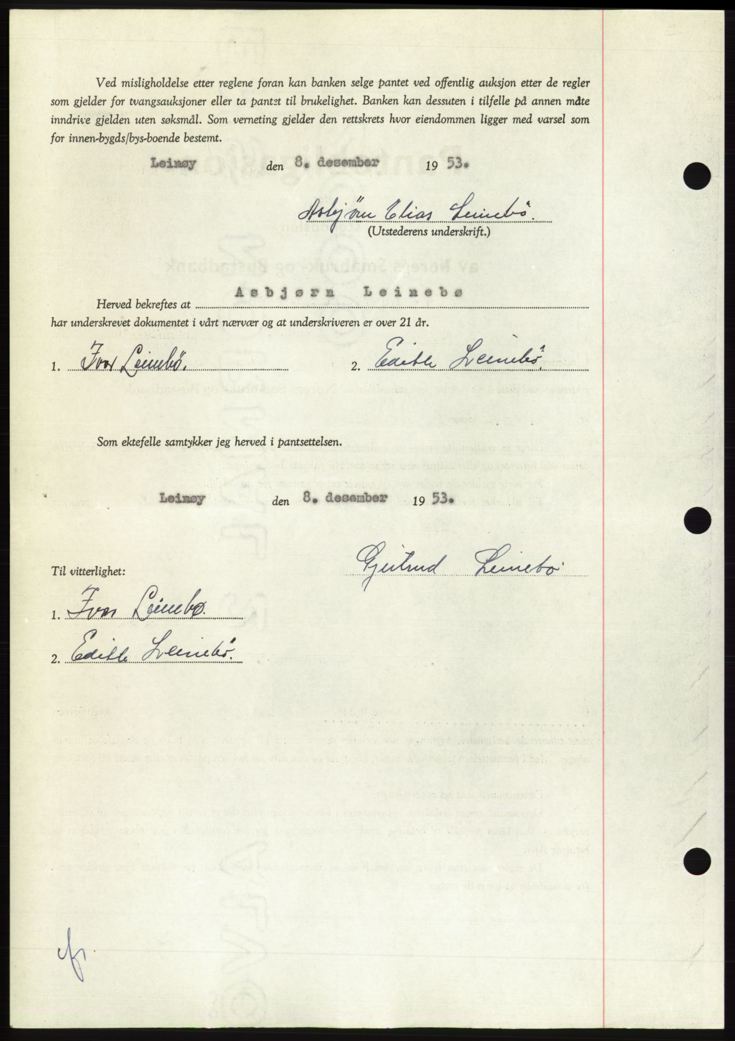 Søre Sunnmøre sorenskriveri, AV/SAT-A-4122/1/2/2C/L0124: Mortgage book no. 12B, 1953-1954, Diary no: : 50/1954