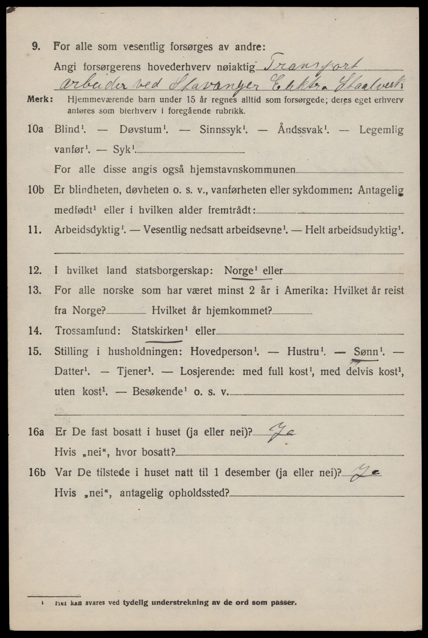 SAST, 1920 census for Strand, 1920, p. 7044