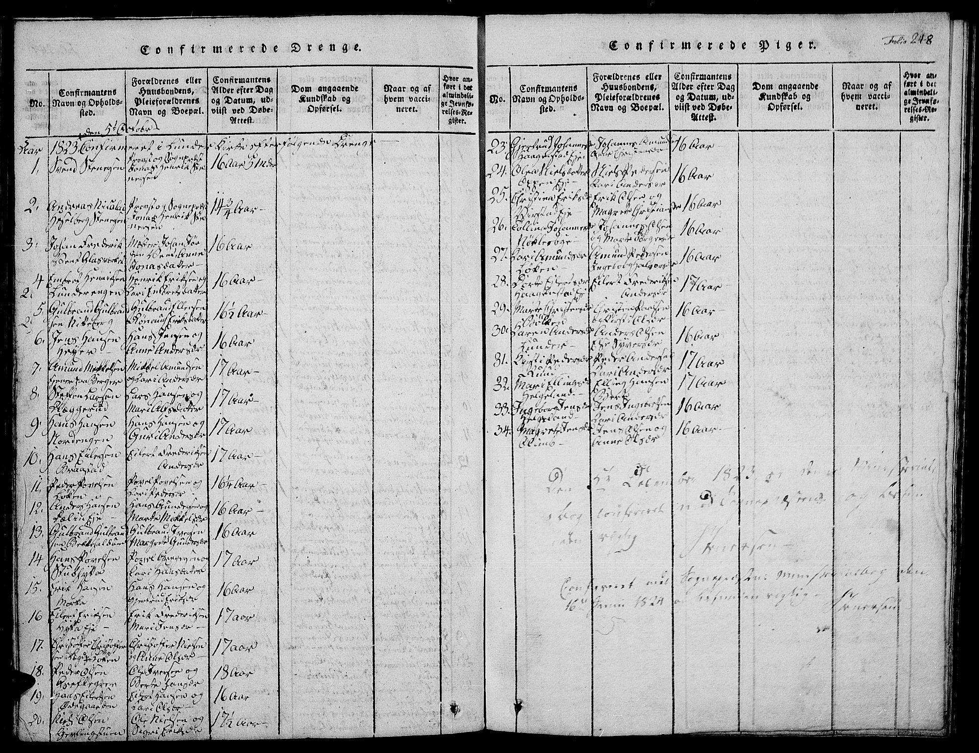 Jevnaker prestekontor, SAH/PREST-116/H/Ha/Hab/L0001: Parish register (copy) no. 1, 1815-1837, p. 248