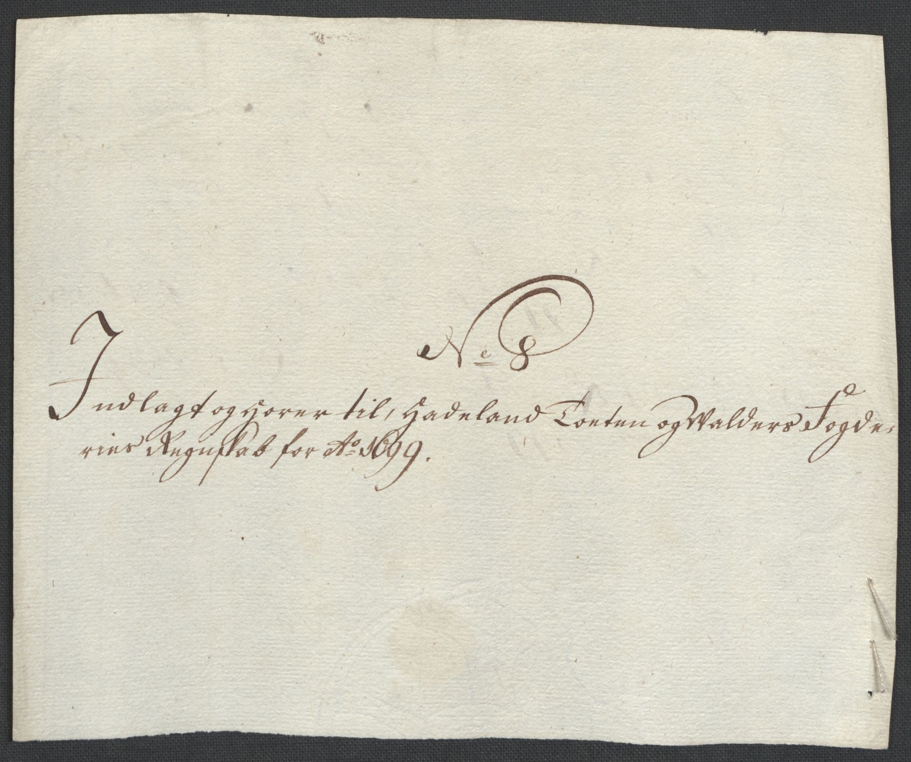 Rentekammeret inntil 1814, Reviderte regnskaper, Fogderegnskap, RA/EA-4092/R18/L1297: Fogderegnskap Hadeland, Toten og Valdres, 1699, p. 383