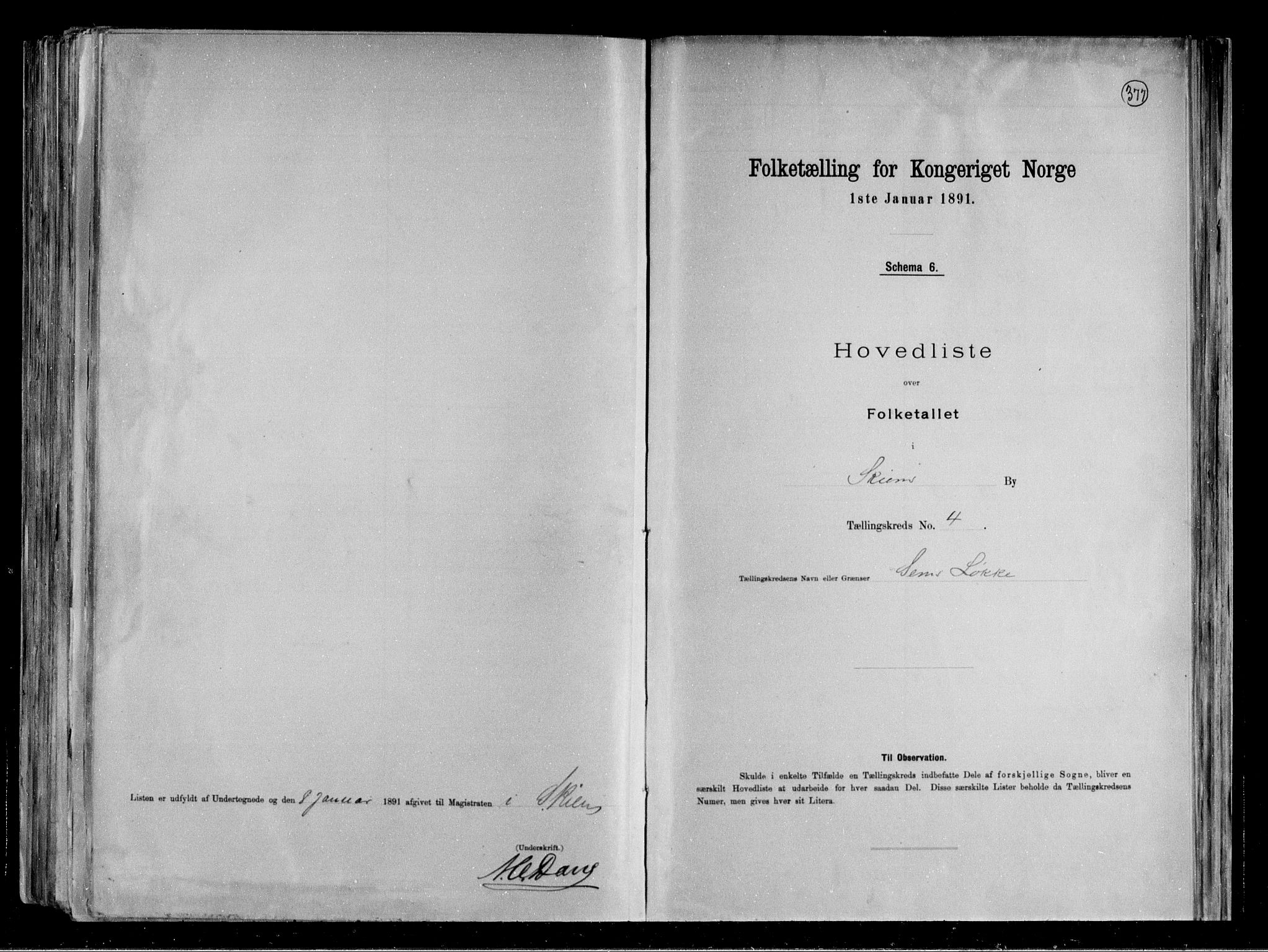 RA, 1891 census for 0806 Skien, 1891, p. 15