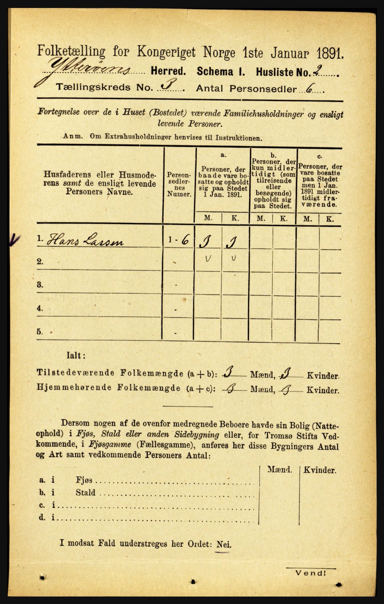 RA, 1891 census for 1722 Ytterøy, 1891, p. 1173