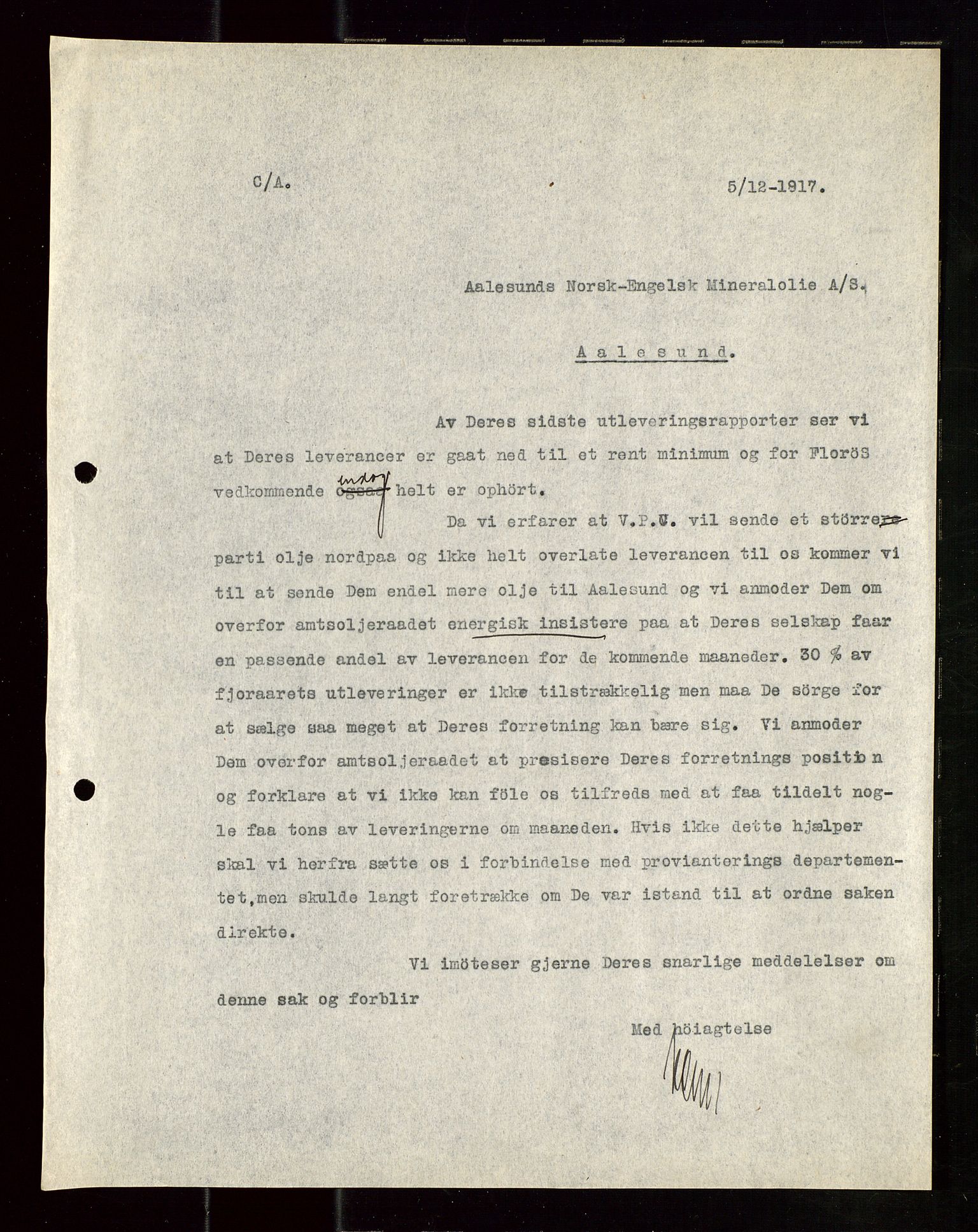 Pa 1521 - A/S Norske Shell, AV/SAST-A-101915/E/Ea/Eaa/L0019: Sjefskorrespondanse, 1917, p. 252