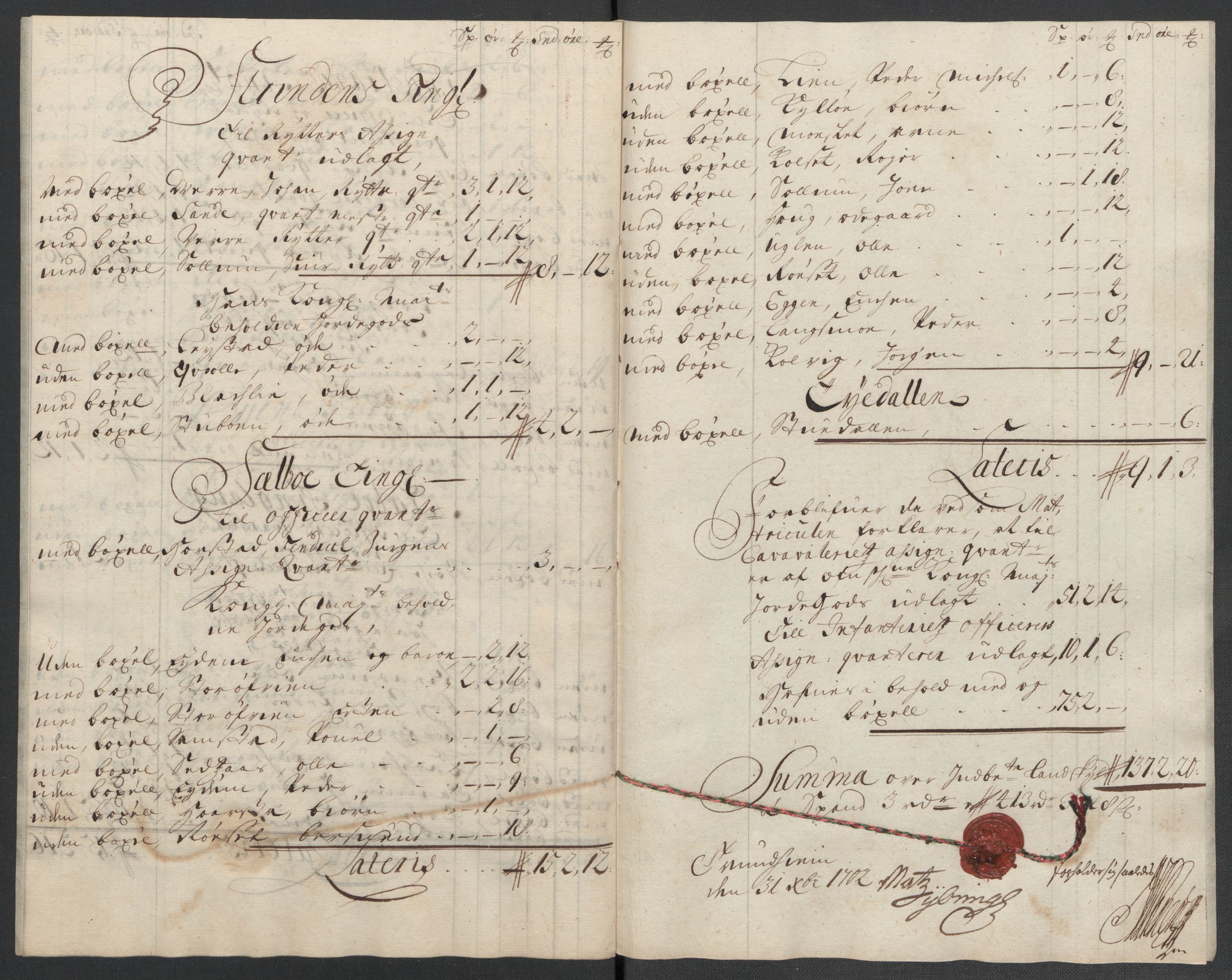 Rentekammeret inntil 1814, Reviderte regnskaper, Fogderegnskap, AV/RA-EA-4092/R61/L4108: Fogderegnskap Strinda og Selbu, 1701-1703, p. 217