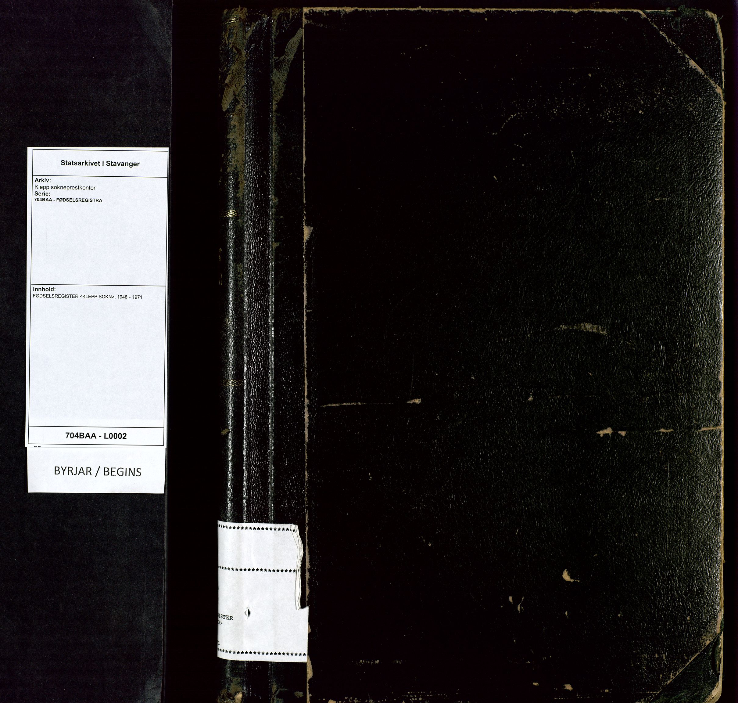 Klepp sokneprestkontor, AV/SAST-A-101803/001/704BAA/L0002: Birth register no. 2, 1948-1971