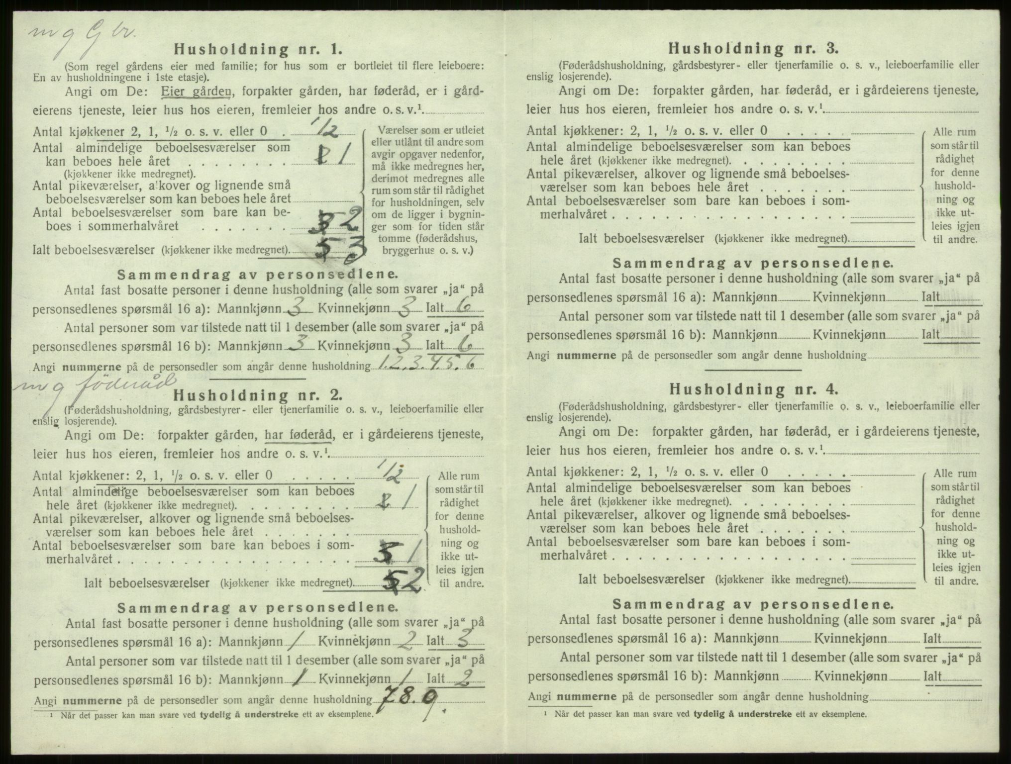 SAB, 1920 census for Hamre, 1920, p. 611