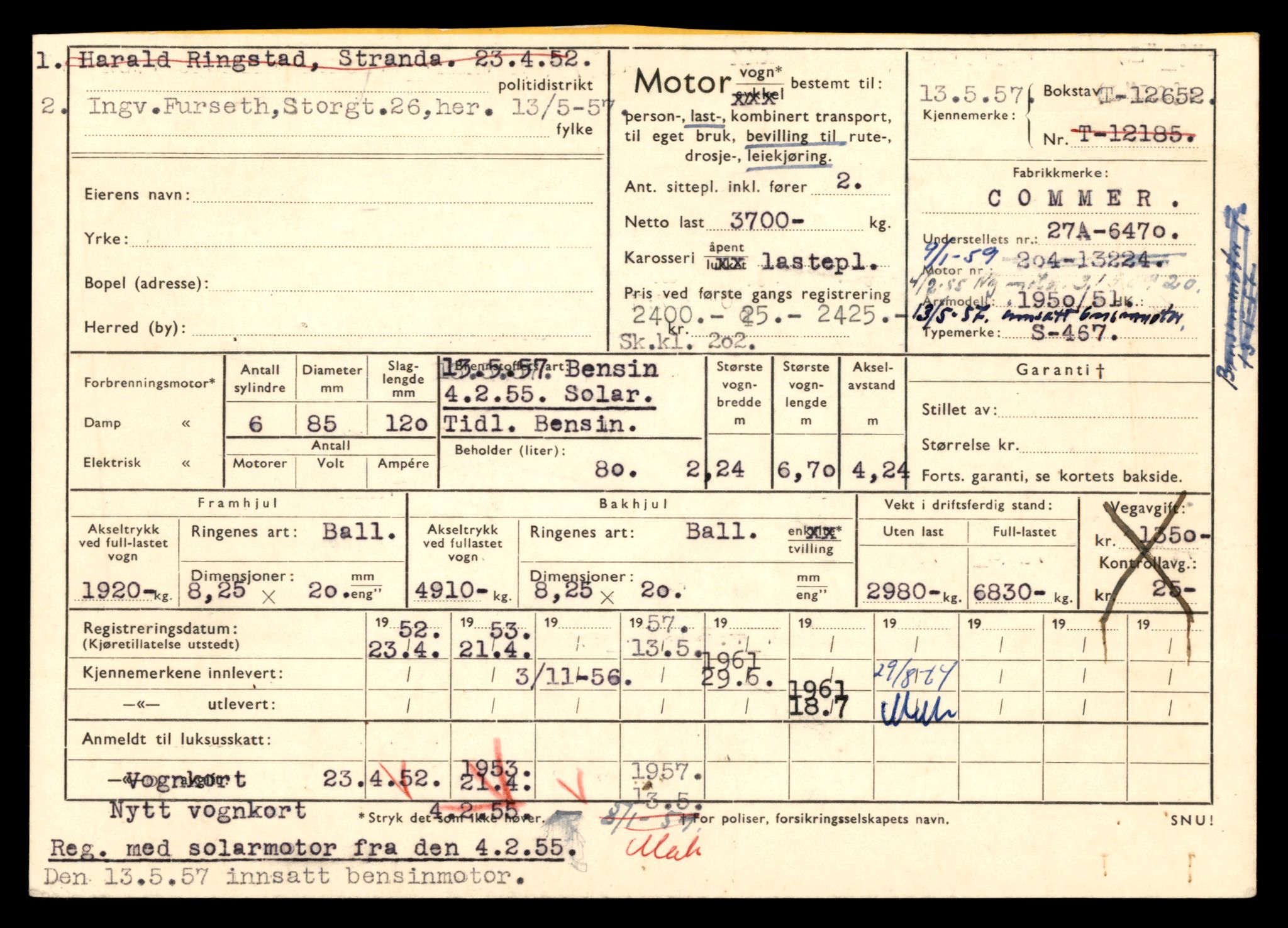 Møre og Romsdal vegkontor - Ålesund trafikkstasjon, AV/SAT-A-4099/F/Fe/L0034: Registreringskort for kjøretøy T 12500 - T 12652, 1927-1998, p. 2959