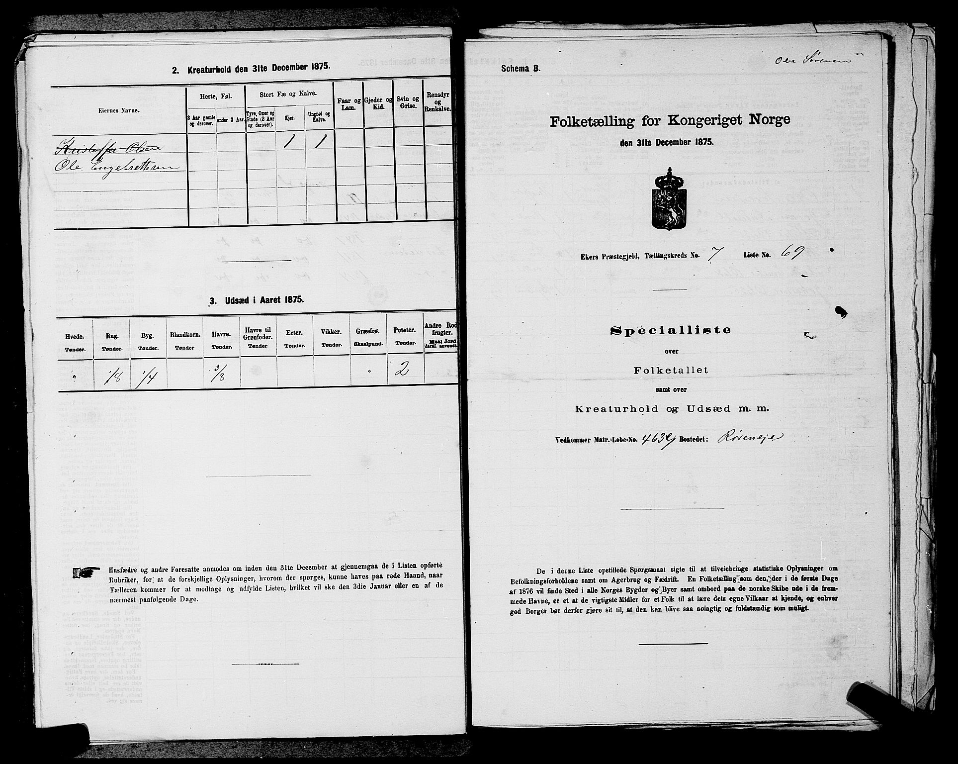 SAKO, 1875 census for 0624P Eiker, 1875, p. 1426