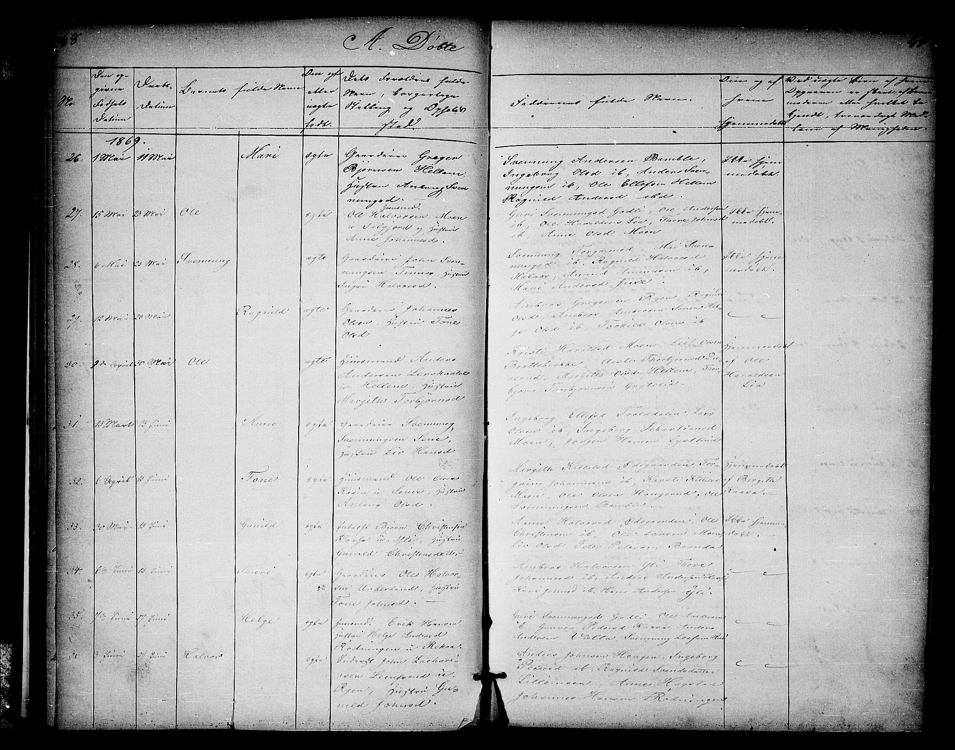 Heddal kirkebøker, AV/SAKO-A-268/G/Ga/L0001: Parish register (copy) no. I 1, 1866-1878, p. 48-49