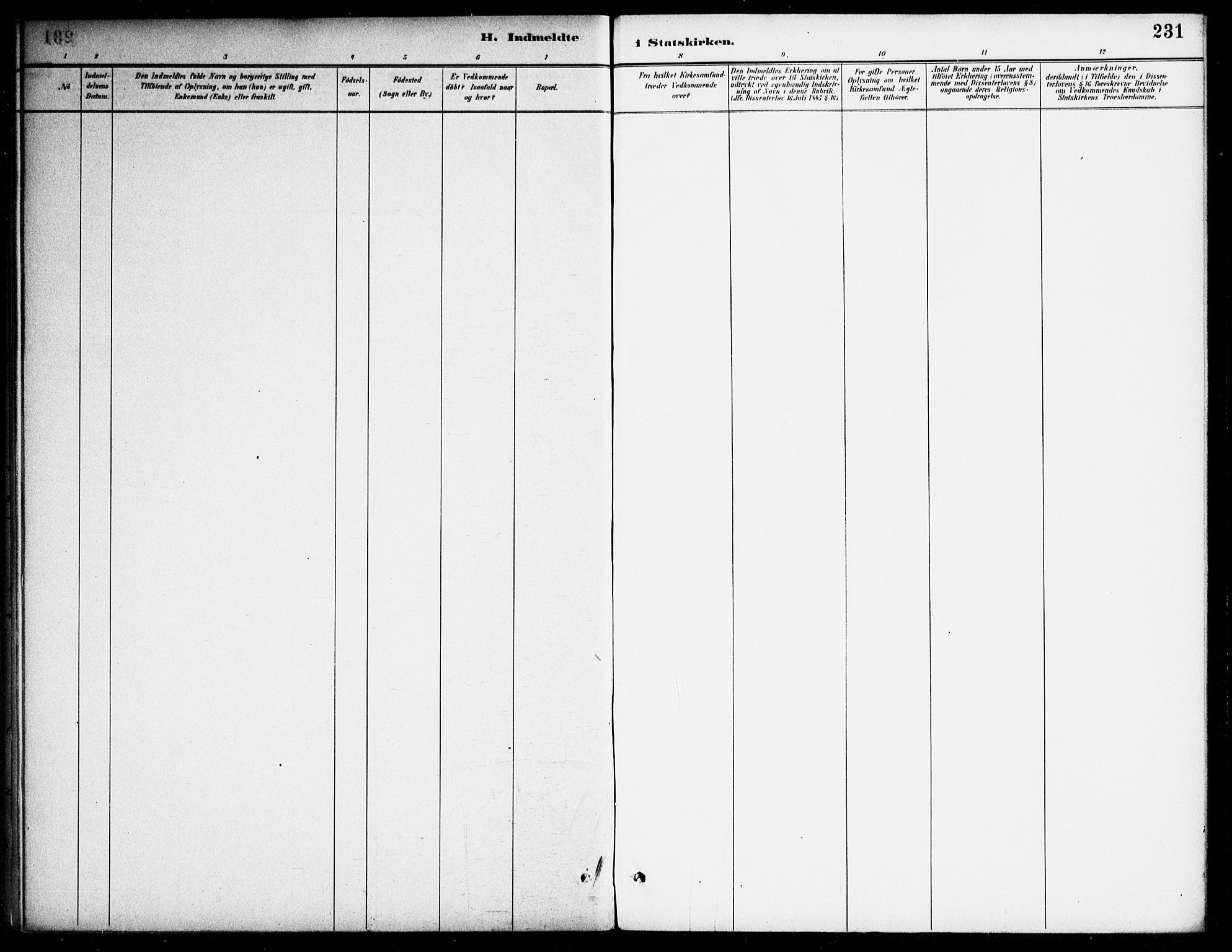 Bjelland sokneprestkontor, AV/SAK-1111-0005/F/Fa/Fab/L0004: Parish register (official) no. A 4, 1887-1920, p. 231