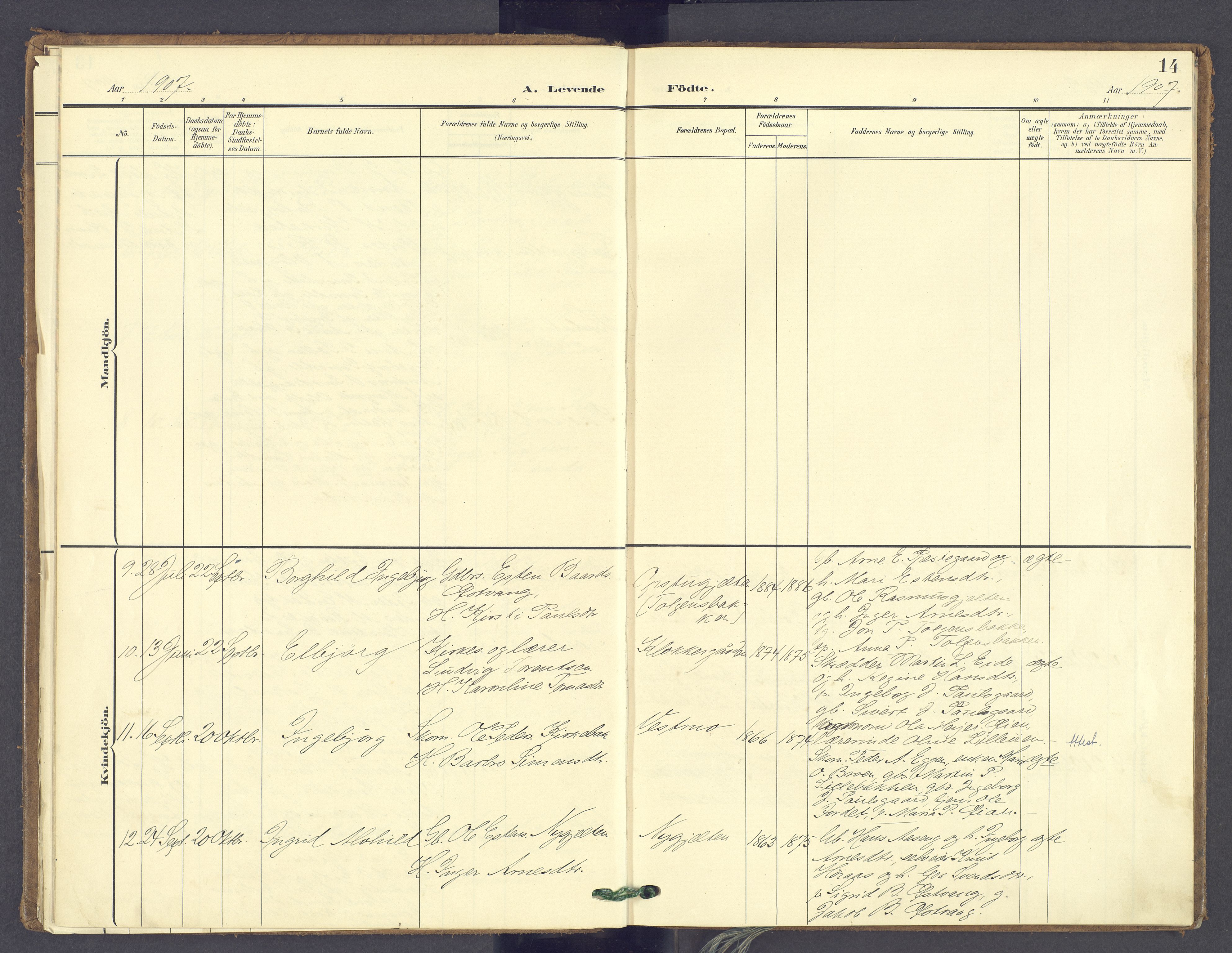 Tolga prestekontor, SAH/PREST-062/K/L0014: Parish register (official) no. 14, 1903-1929, p. 14