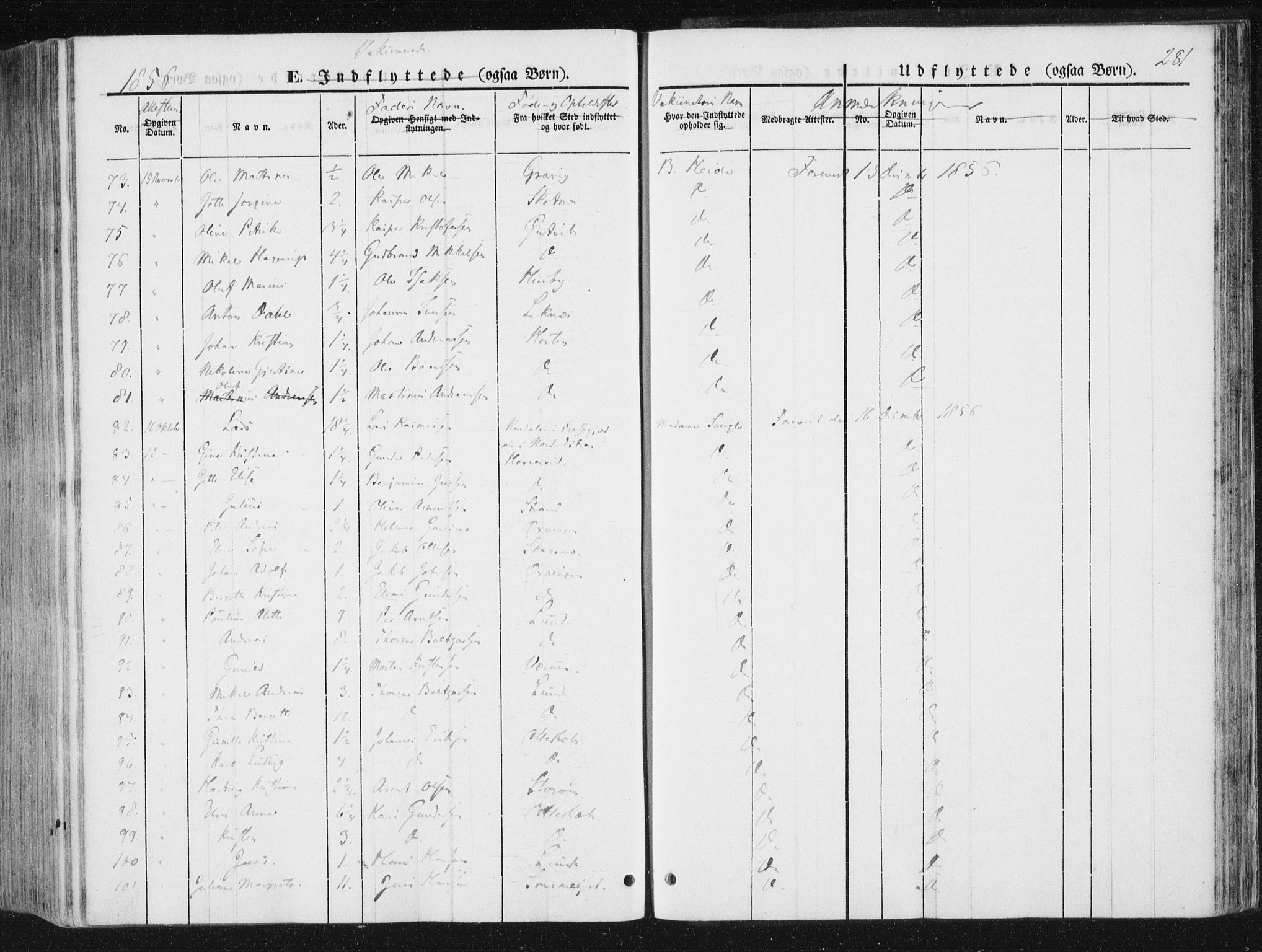 Ministerialprotokoller, klokkerbøker og fødselsregistre - Nord-Trøndelag, AV/SAT-A-1458/780/L0640: Parish register (official) no. 780A05, 1845-1856, p. 281