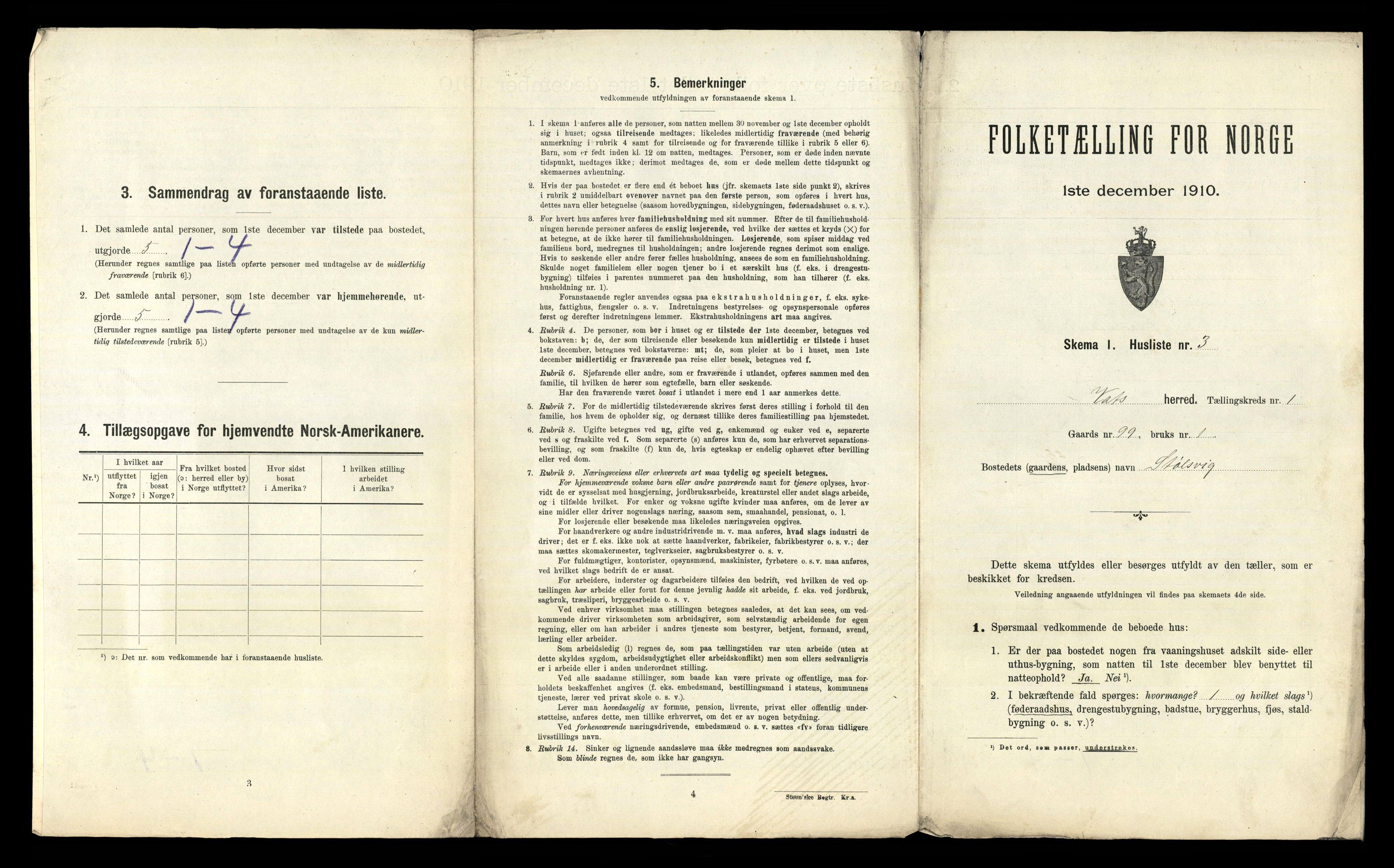 RA, 1910 census for Vats, 1910, p. 32