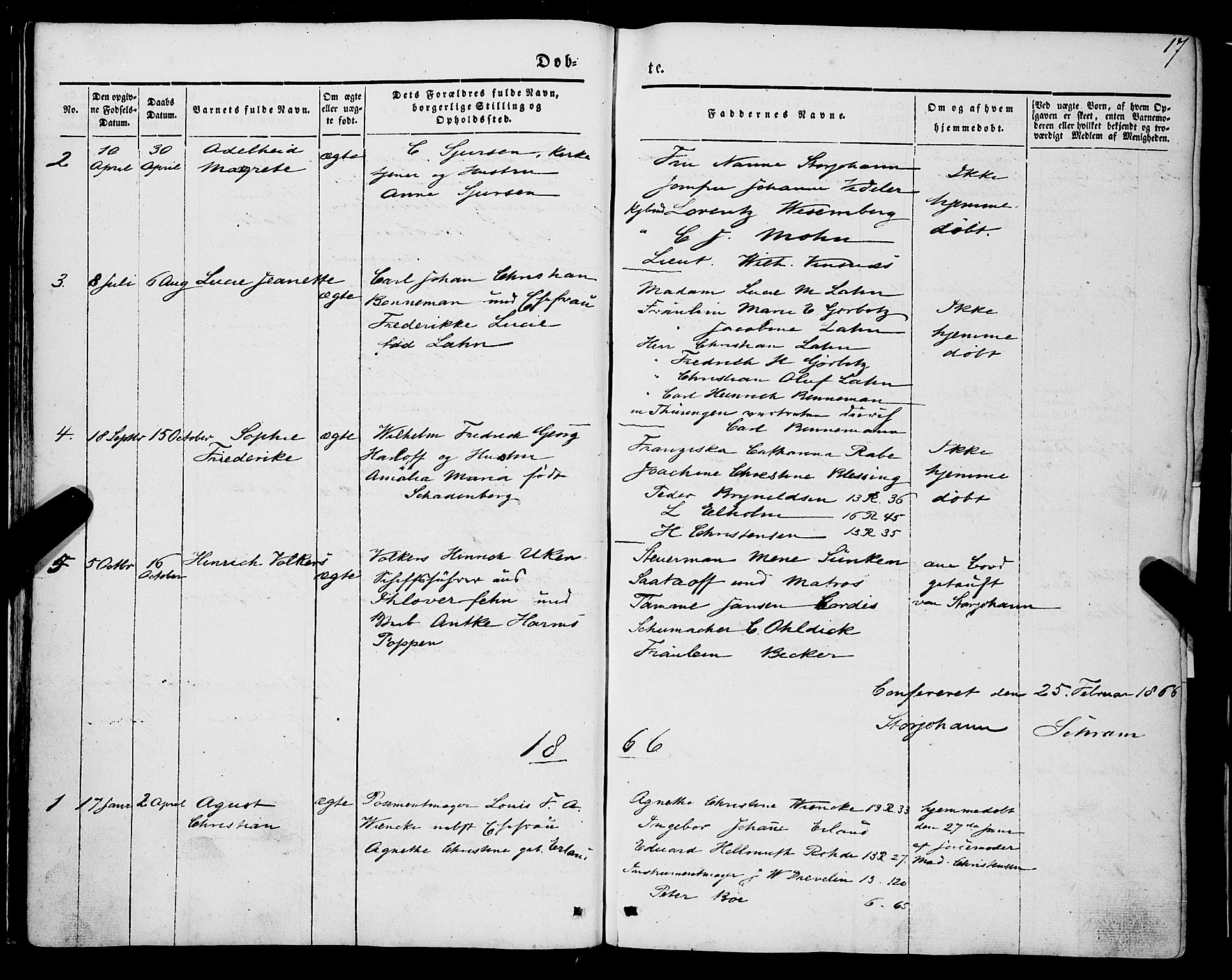 Mariakirken Sokneprestembete, SAB/A-76901/H/Haa/L0006: Parish register (official) no. A 6, 1846-1877, p. 17